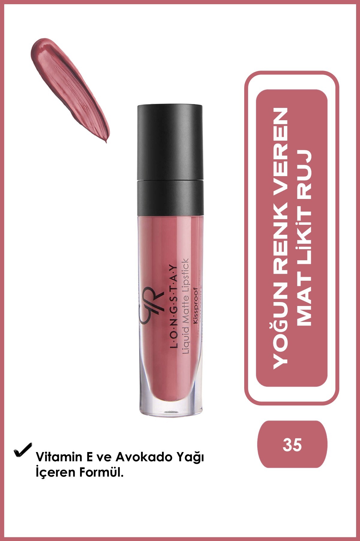 Golden Rose Longstay Liquid Matte Lipstick - 35 - Uzun Süre Kalıcı Likit Mat Ruj — صورتی RMLL_2