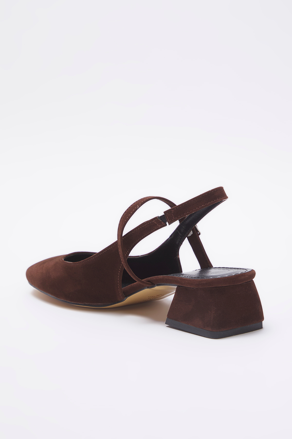TRENDYOL SHOES-Tmavě hnědé sandály na podpatku Mary Jane Block TAKSS25TO00075 6