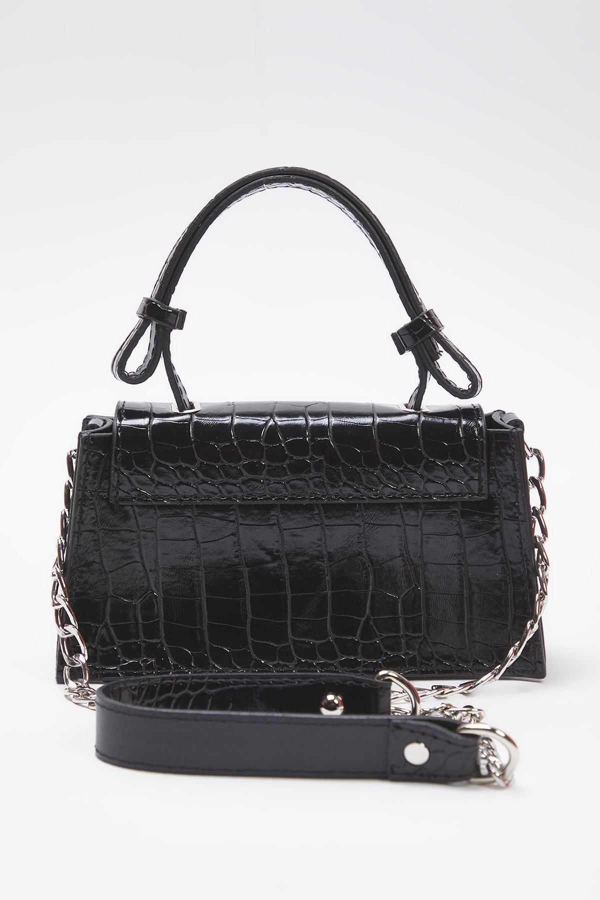 TRENDYOL SHOES-Schwarze strukturierte Damen-Mini-City-Tasche mit Kreuzriemen TWOAW25OC00001 5