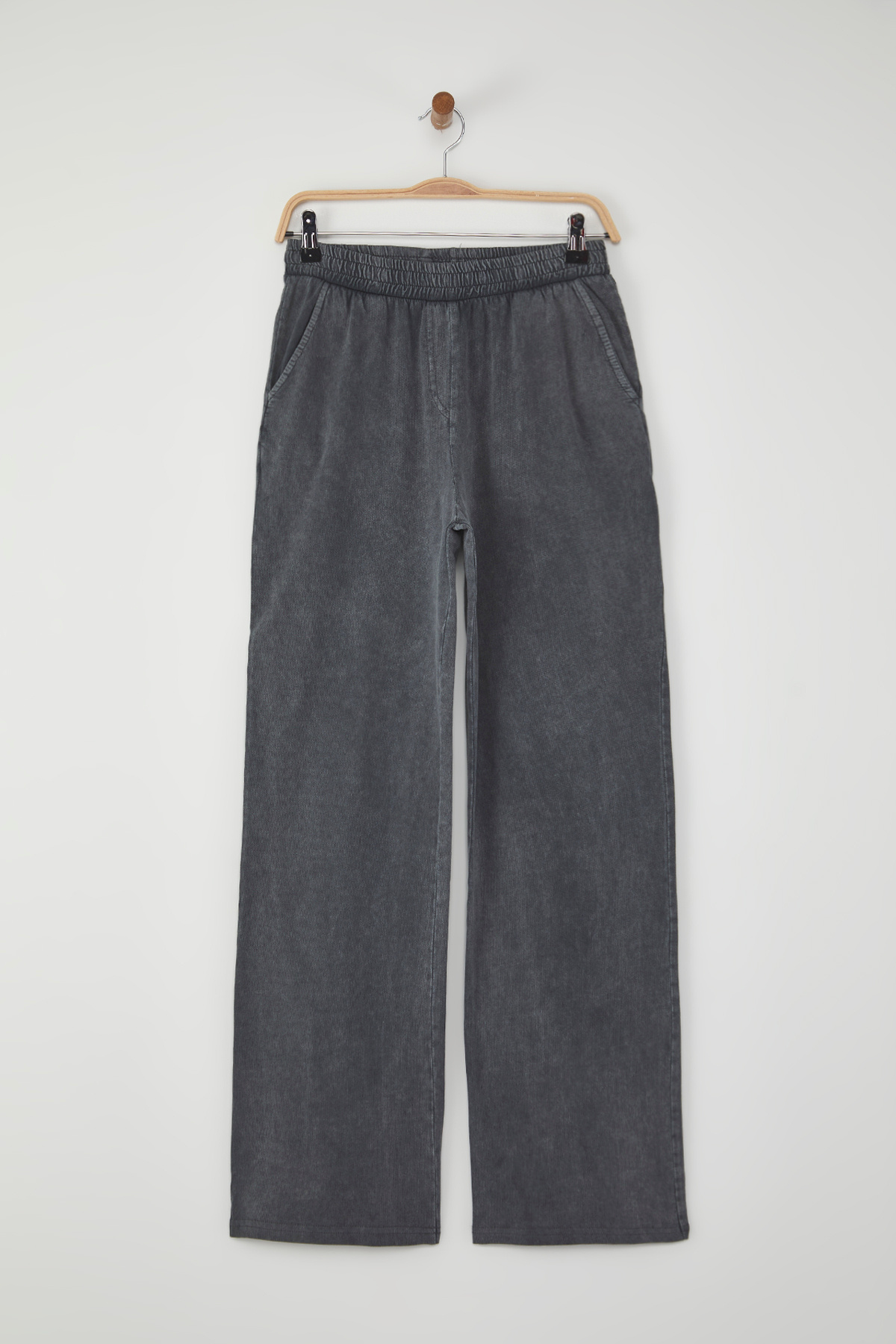 Trendyol Collection-Anthracite Wash Wideleg/Wide Leg Pants Twoss25Pl00046 5
