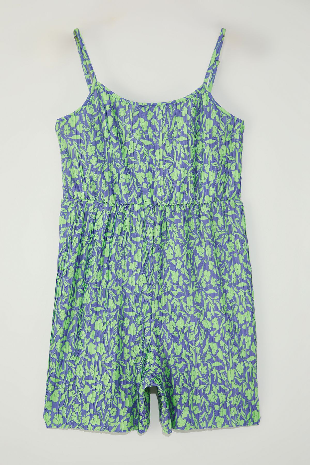Trendyol Curve-Green Strap Patterned Large Size Knitted Jumpsuit Tbbss25Bg00016 5