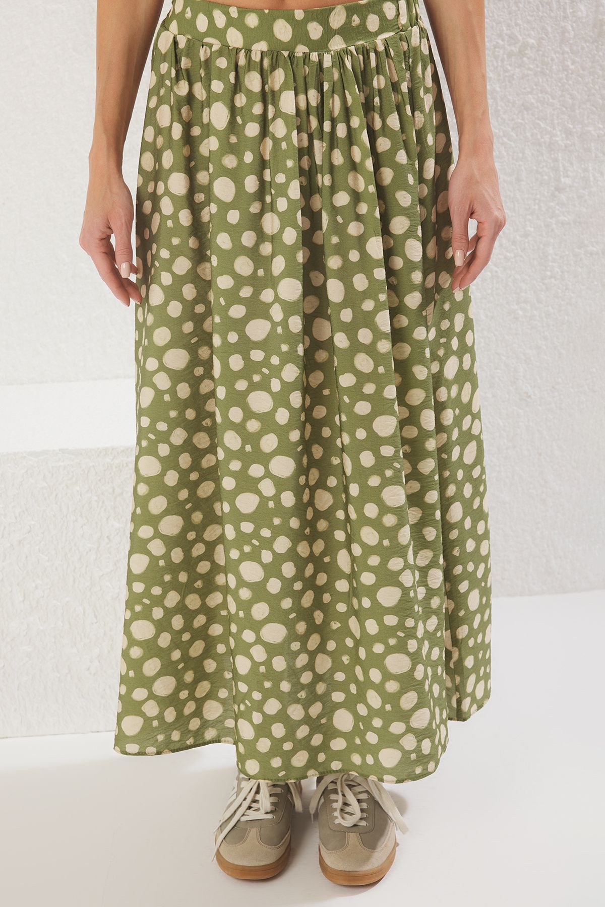 Trendyol Collection-Fusta maxi lungă țesătă în linie A/cu model 4