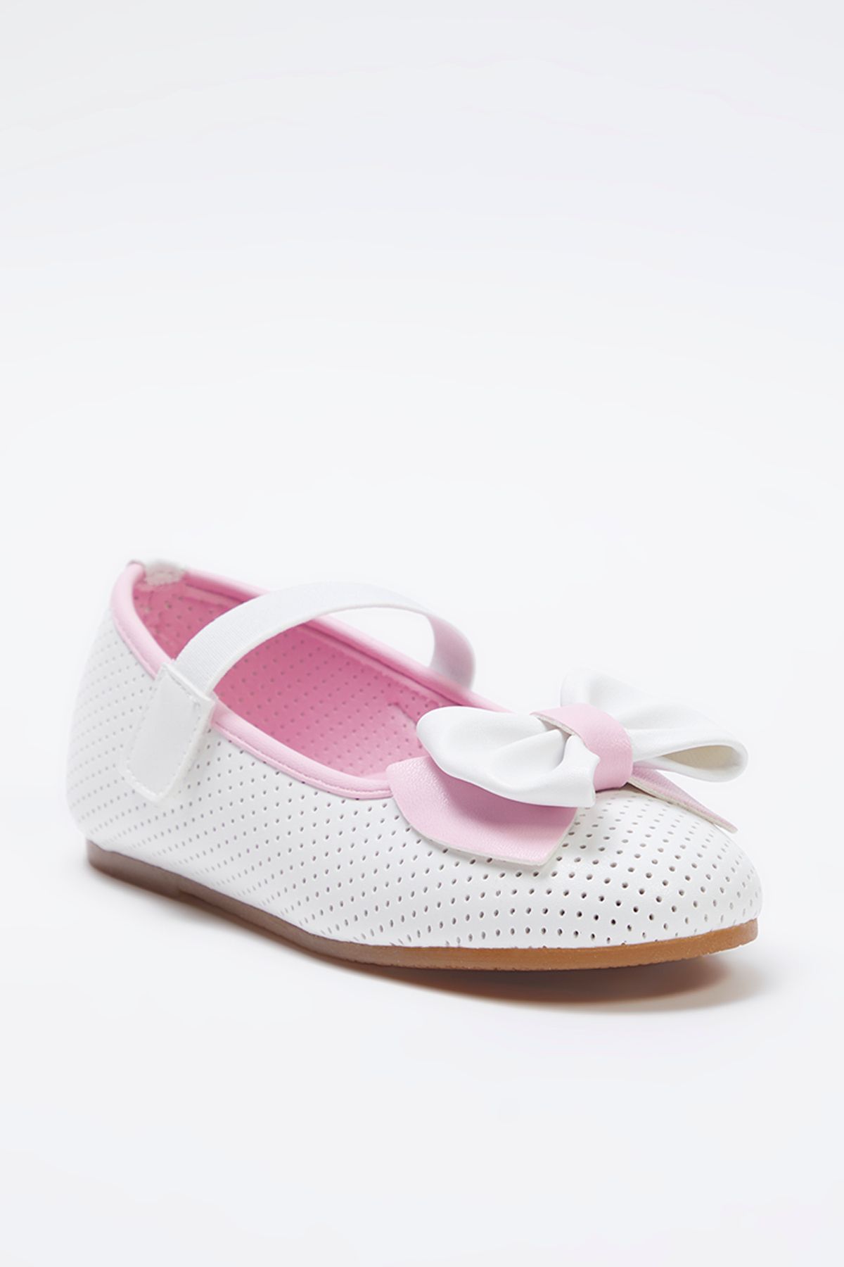 TRENDYOL SHOES-Λευκό-ροζ φιόγκο Λεπτομερείς μπαλαρίνες για κορίτσια για παιδιά TAKSS25BE00035 3