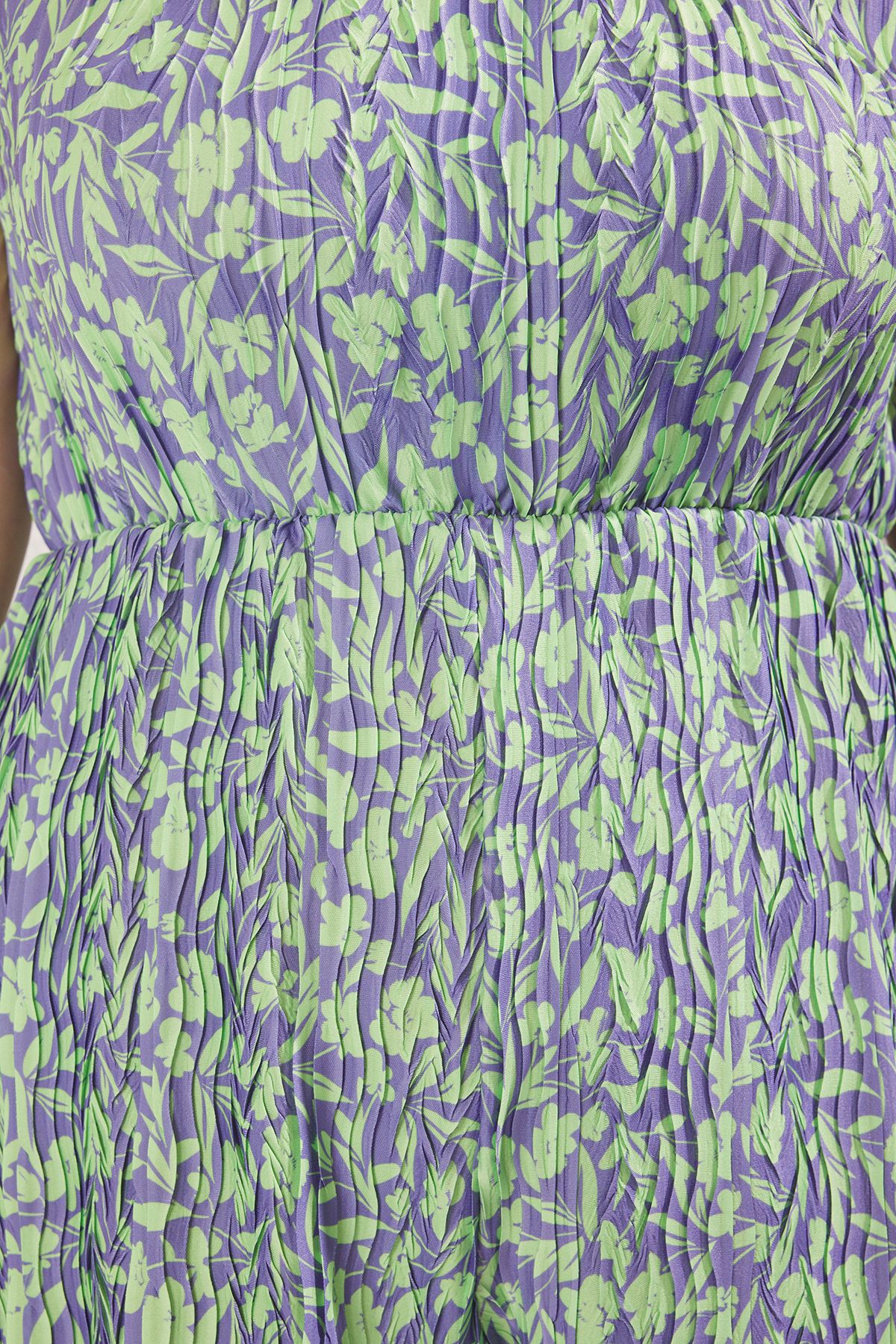 Trendyol Curve-Green Strap Patterned Large Size Knitted Jumpsuit Tbbss25Bg00016 3