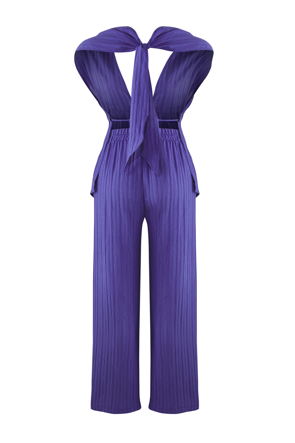 Trendyolmilla  Mor Dokuma Büzgülü Plaj Bluz-Pantolon Takım TBESS25AU00063 - Görsel 6