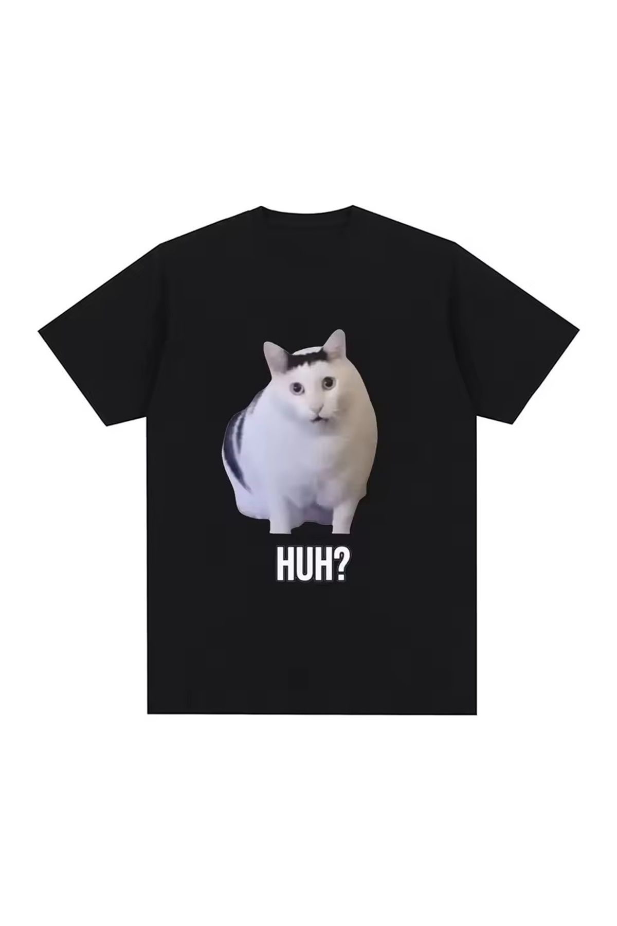 LEIVOR Komik Kedi Poz Baskılı Unisex Pamuk T-shirt