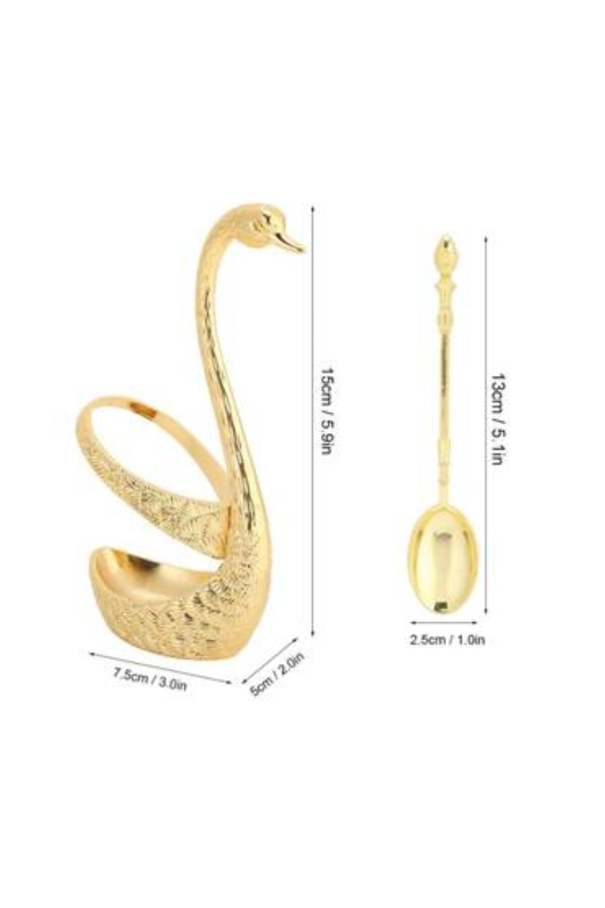 Generica-Goose spoon set, gold color, measurements as shown in the pictures 5