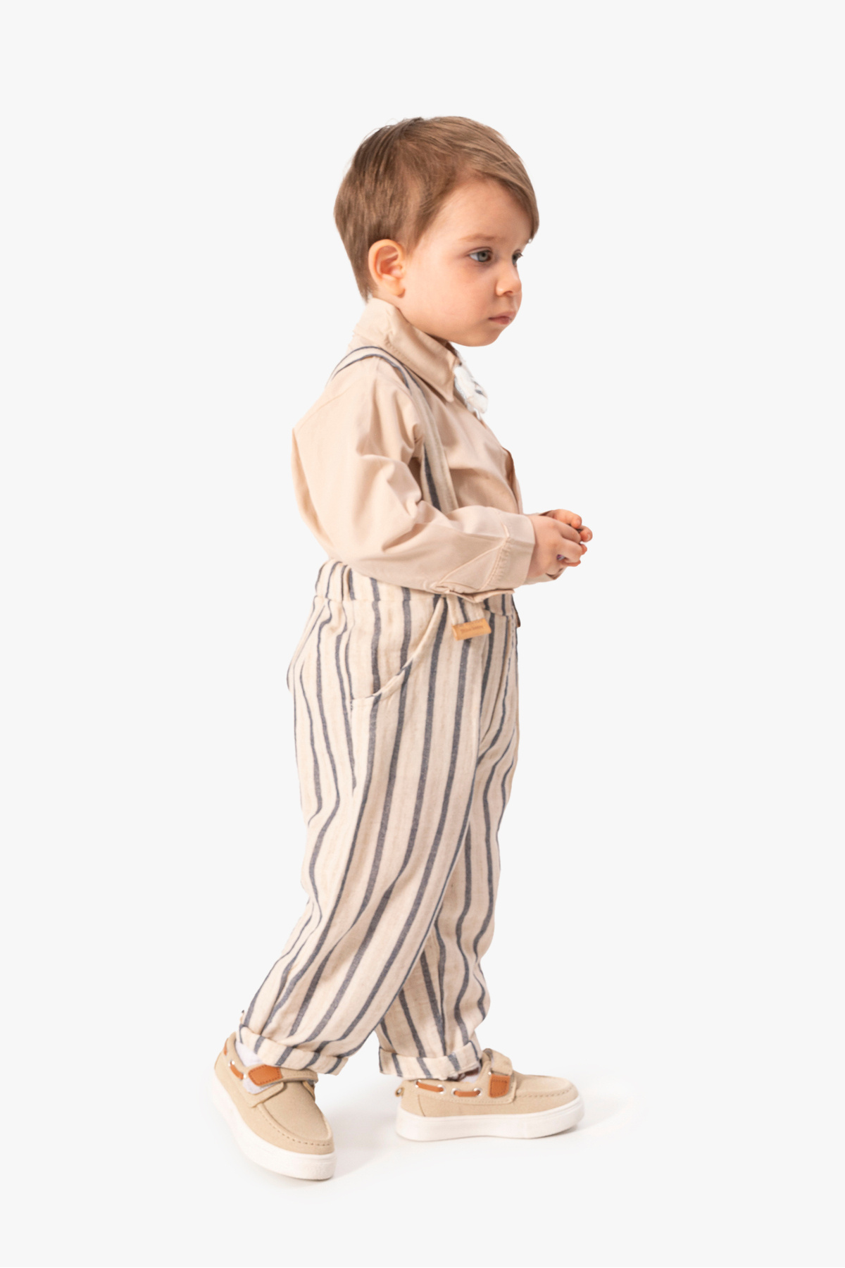 Jikko Baby Askılı Müslin Salopet Gömlek Bebek Takım 9067 fotoğrafı 3 (önizleme)