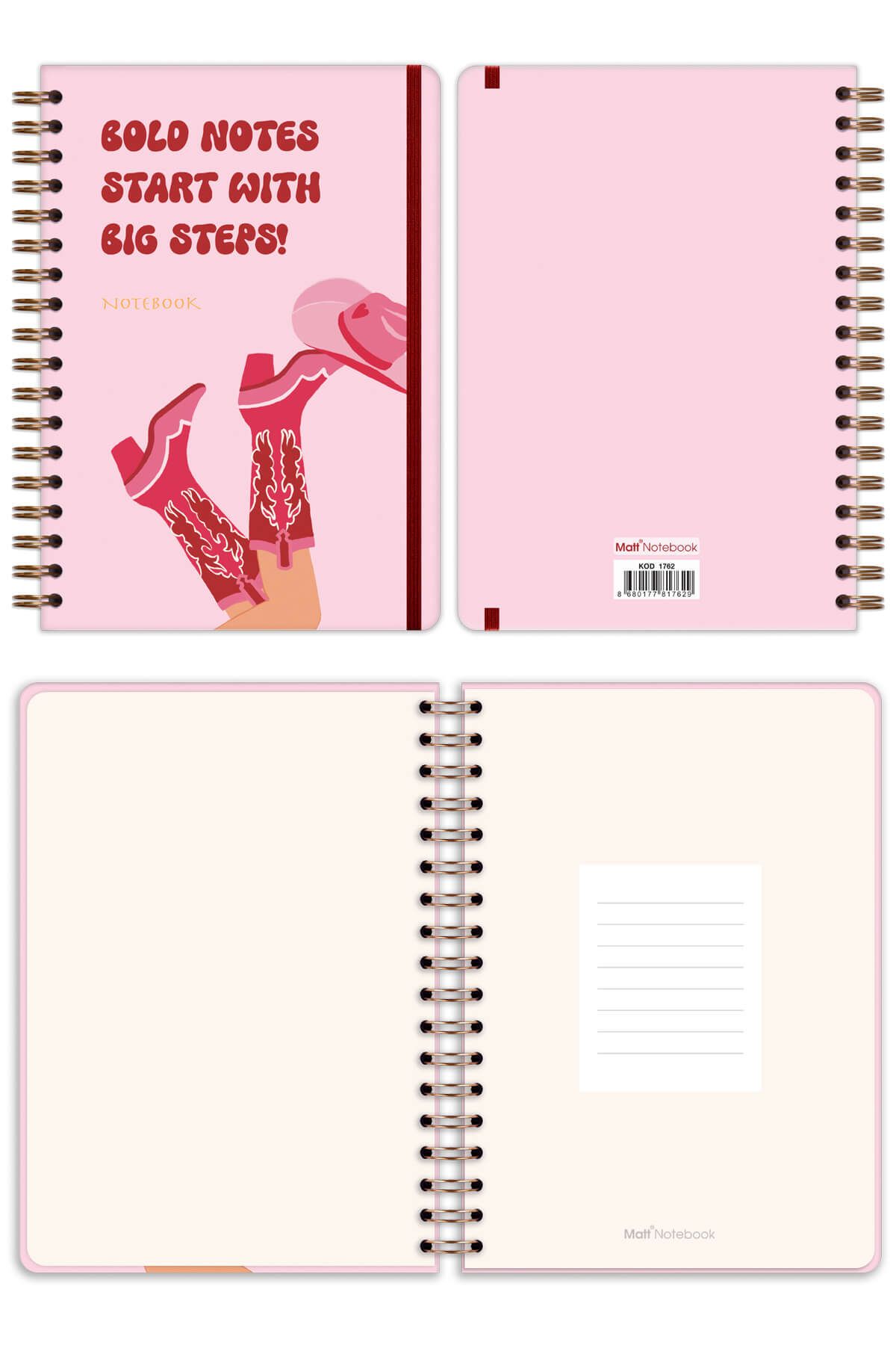 Matt Notebook-B5 17x24 سم حلزوني مرن منقط غير مؤرخ مفكرة ملاحظات 6
