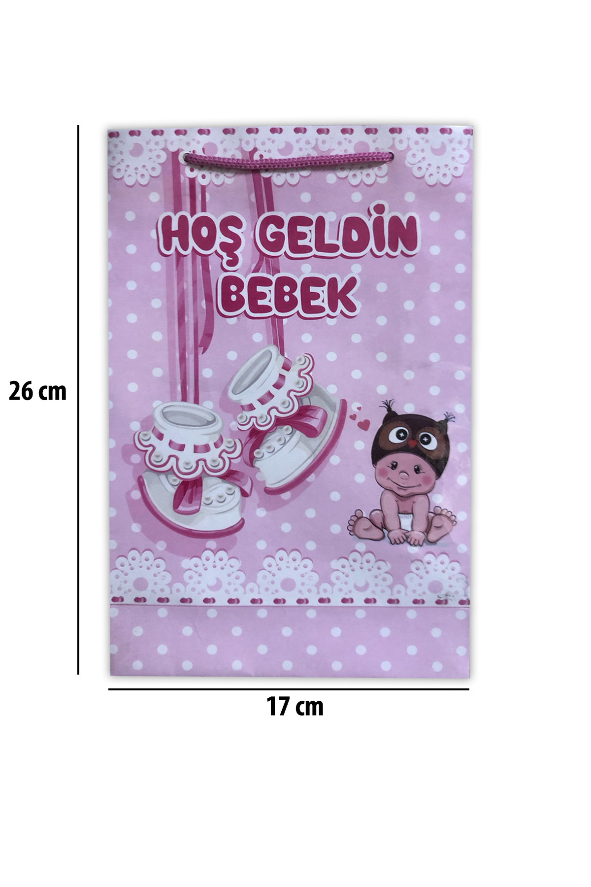 Parti Atölyesi 25 Adet 17-26-7 Cm Ölçüsünde Kartondan Pembe Baby Çanta Doğum Odası Süslemesi fotoğrafı 2 (önizleme)