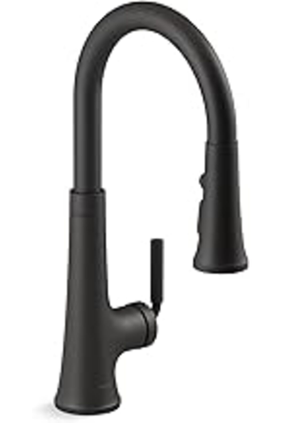 Pazarcan Kohler 23764-Bl Tonlu Mutfak Lavabo Bataryaları, Aşağı Çekmeli Püskürtücü, Mat Siyah