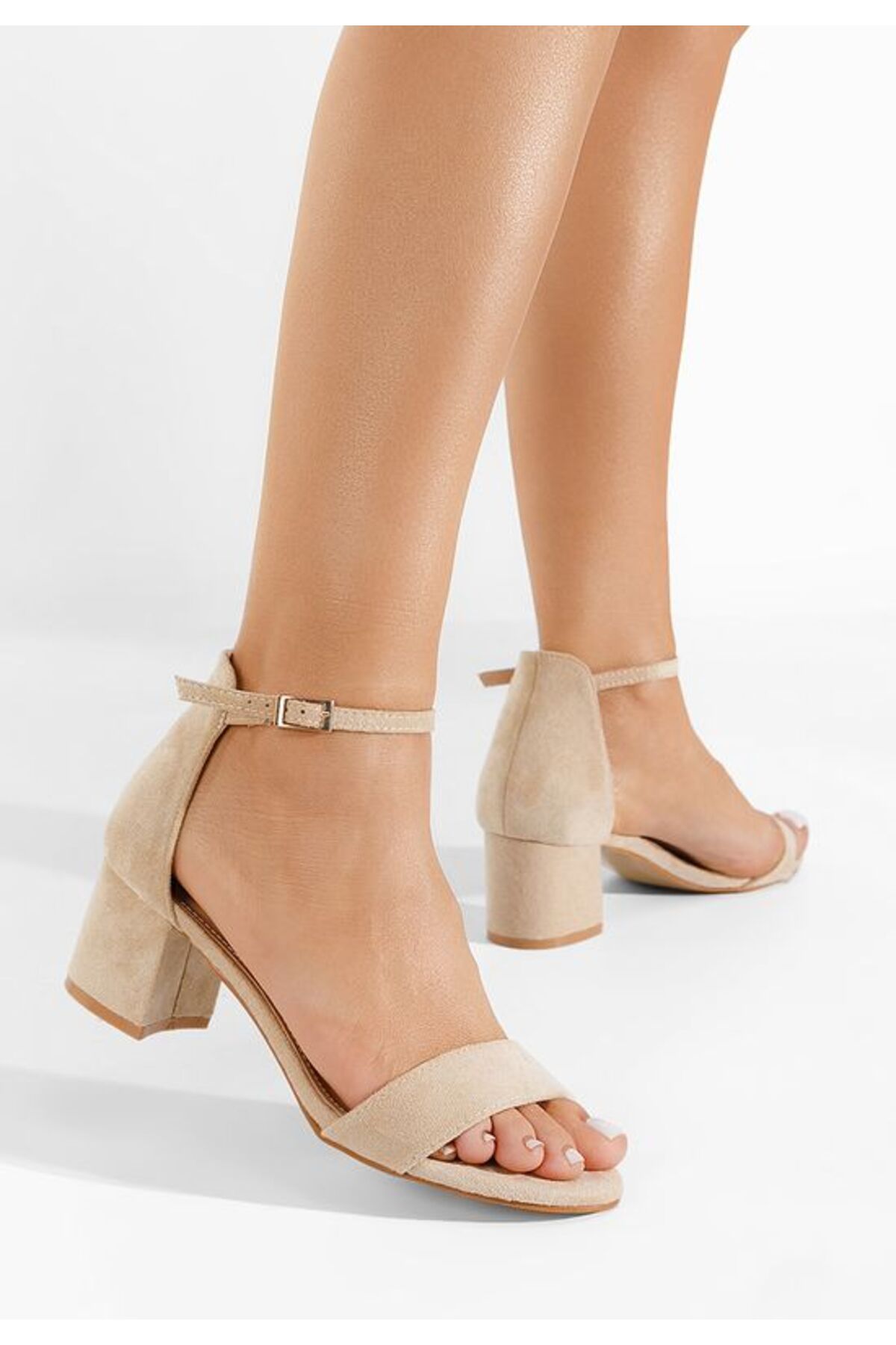 B T Shoes Beige Nomeria chunky heel sandals