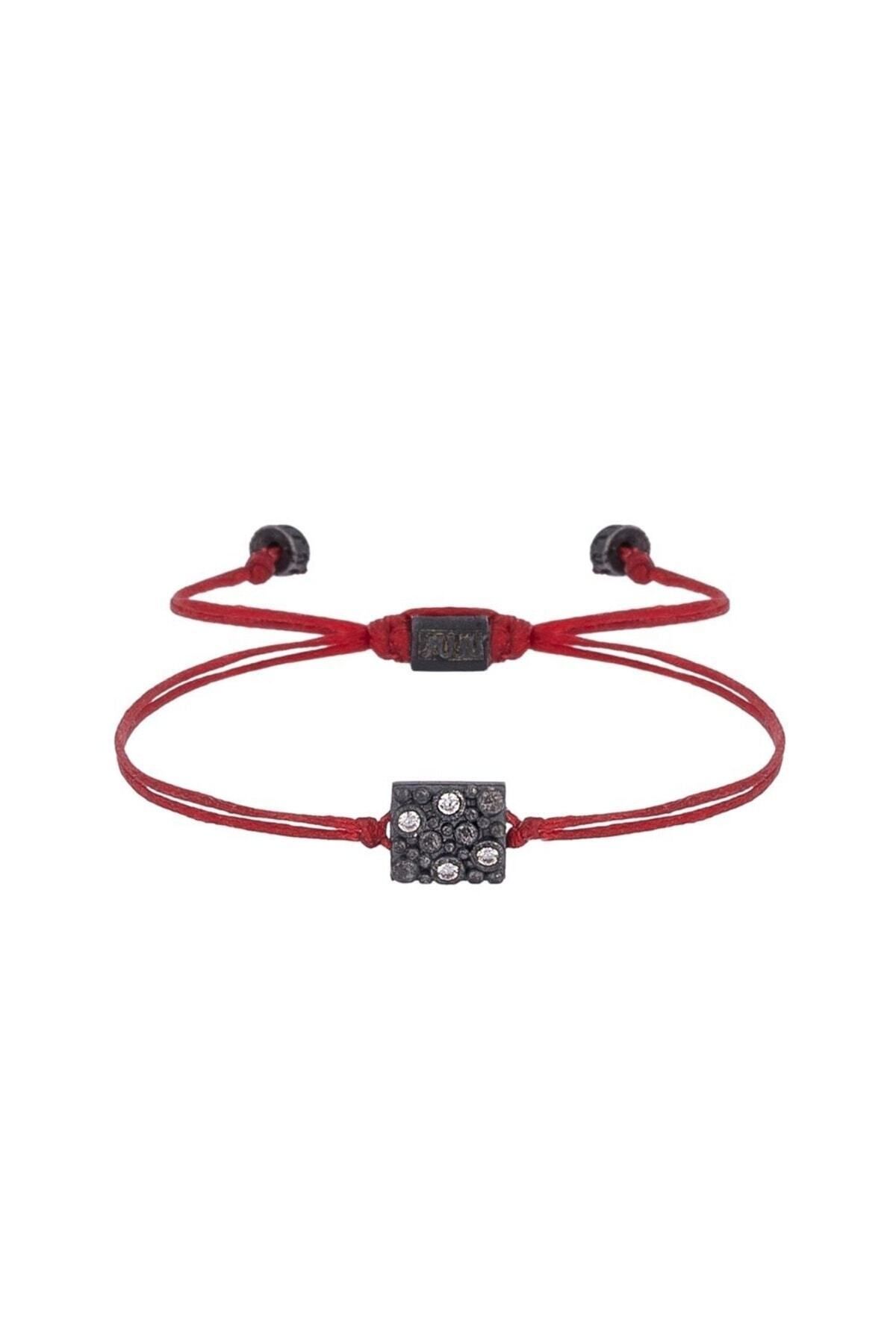 Juju-Red String Square Bracelet with Stones in the Middle 1
