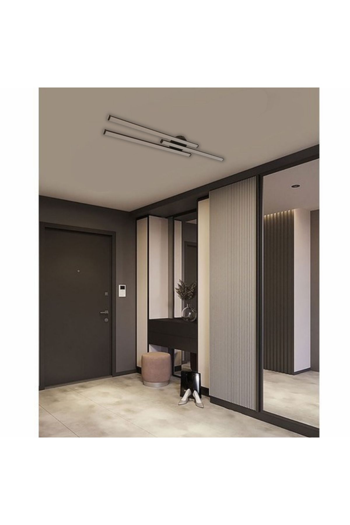 Mikro Light Project Modern Tavan Koridor Aydınlatması Çubuk Led Siyah Günışığı Lineer Avize Armatür İkili 3lü