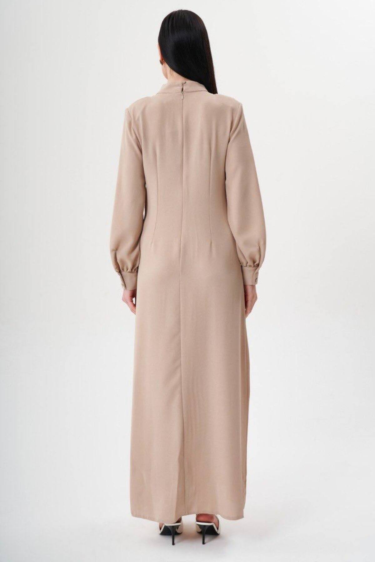 Jupe  Kadın Taş detaylı Krep Elbise 7244 - Görsel 4