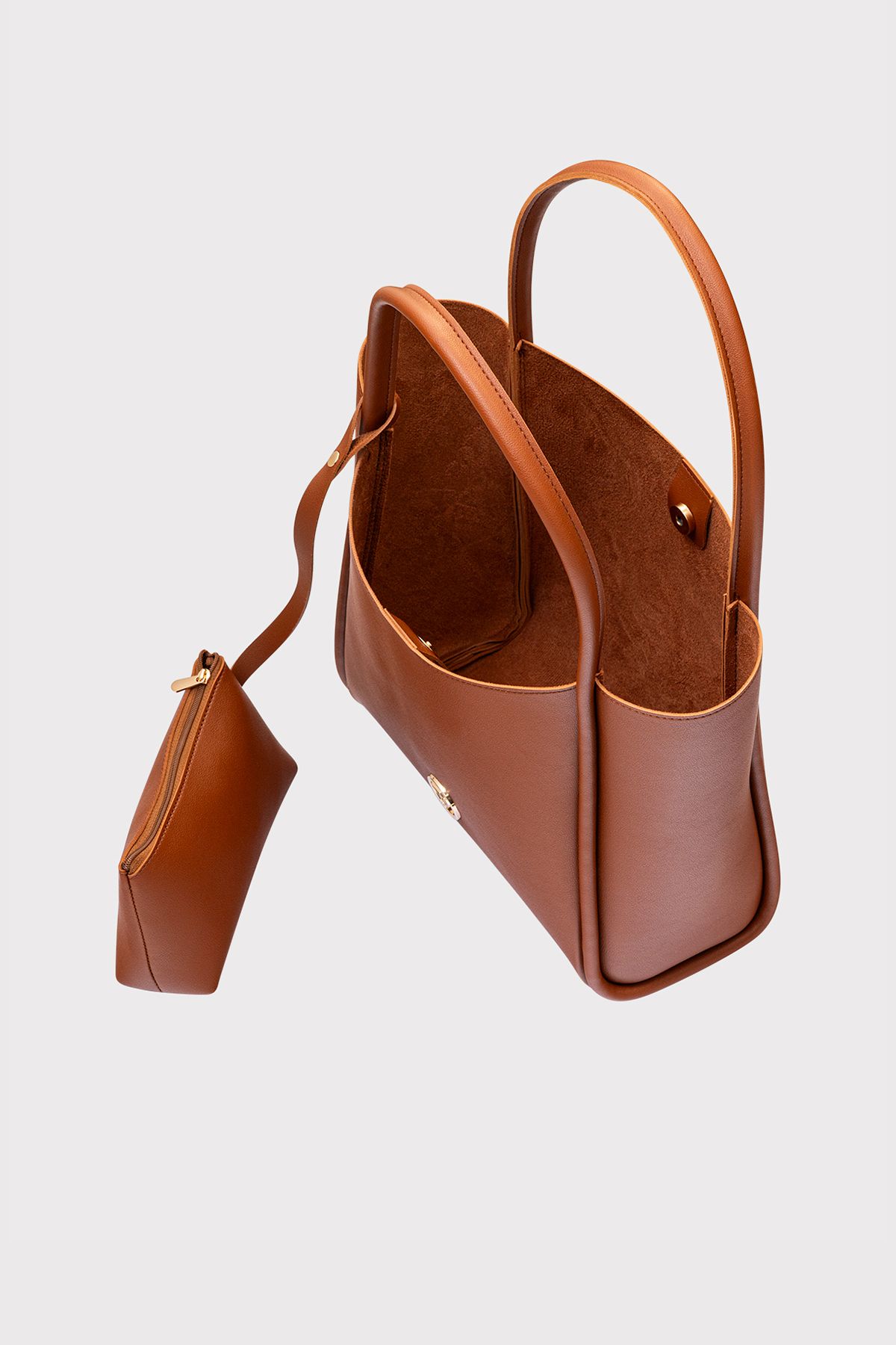 Garbalia-Women's Tan Shoulder and Shoulder Bag with Wide Compartment Magnet Closure with Athens Puppy Wallet 5