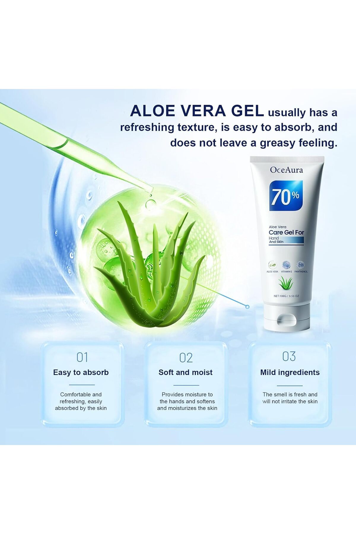 COOYA-Aloe Vera Hand Cream, Hand Cream with Natural Aloe Vera and Vitamin E, for Dry Hands 5