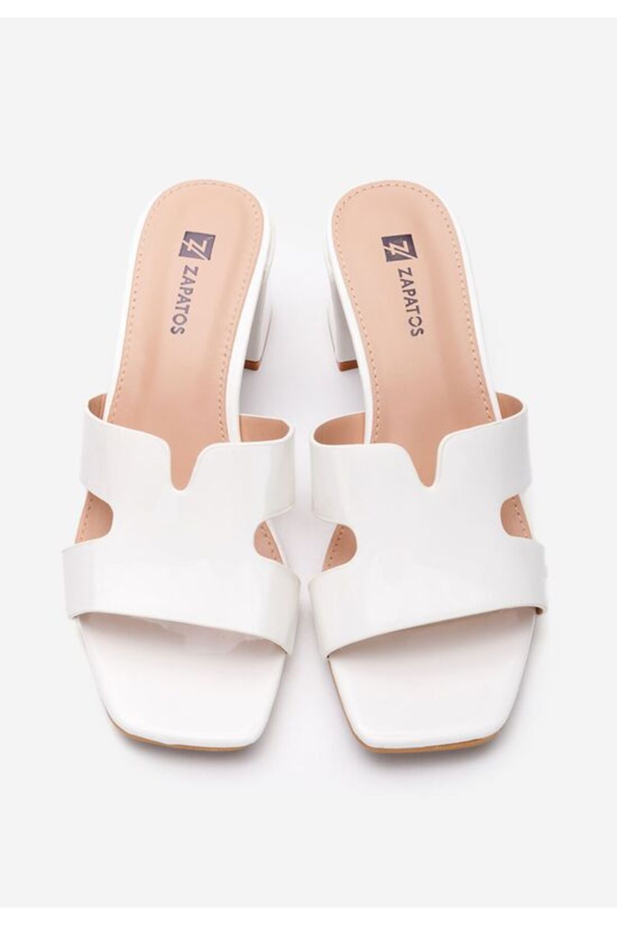 B T Shoes-Alemena white heeled slippers 6