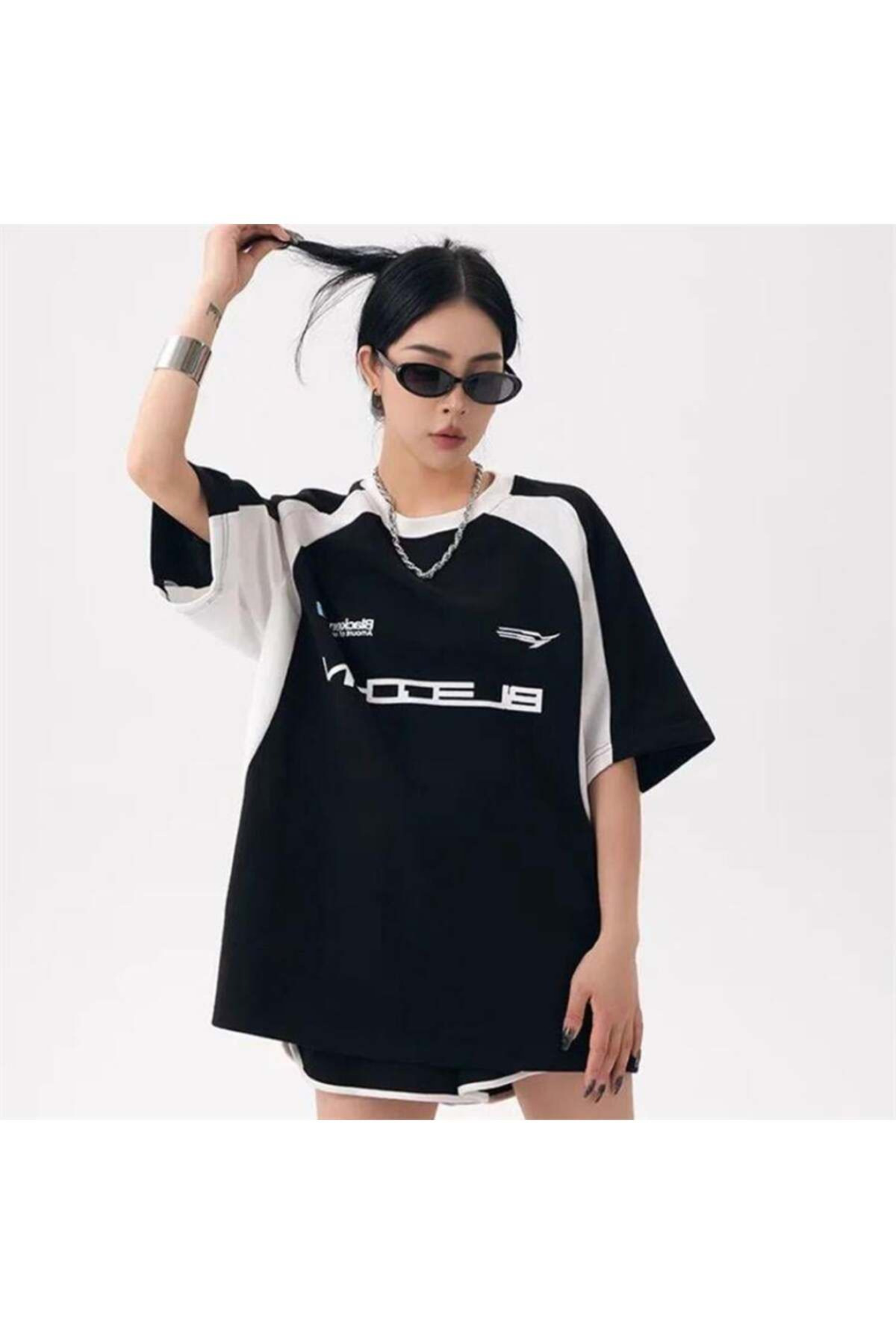 Mall Black Retro Black Energy T-Shirt (Unisex) Off Shoulder Sleeve Round Neck All Seasons Comfortable Loose