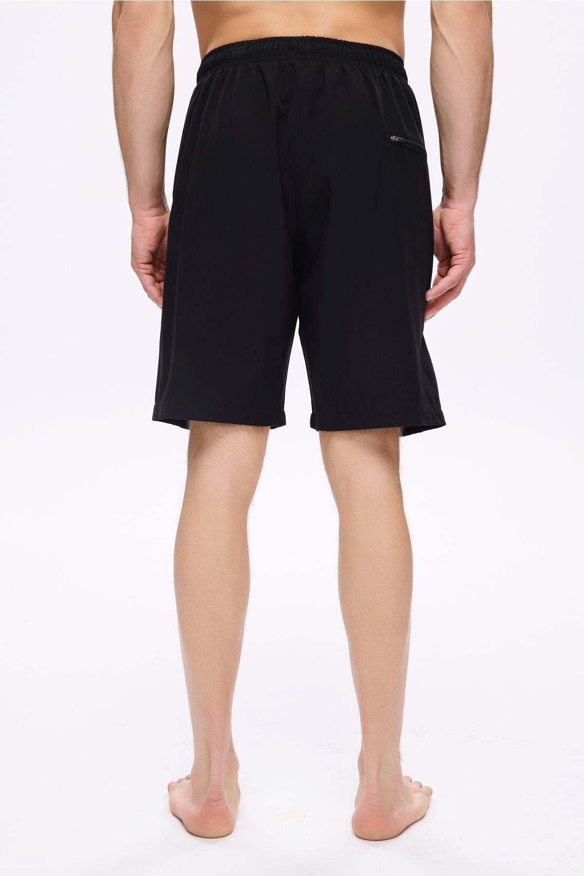 Haşema-Pantaloni scurți pentru bărbați, negru gri, tăiat sport, pentru piscină și mare 5057 4