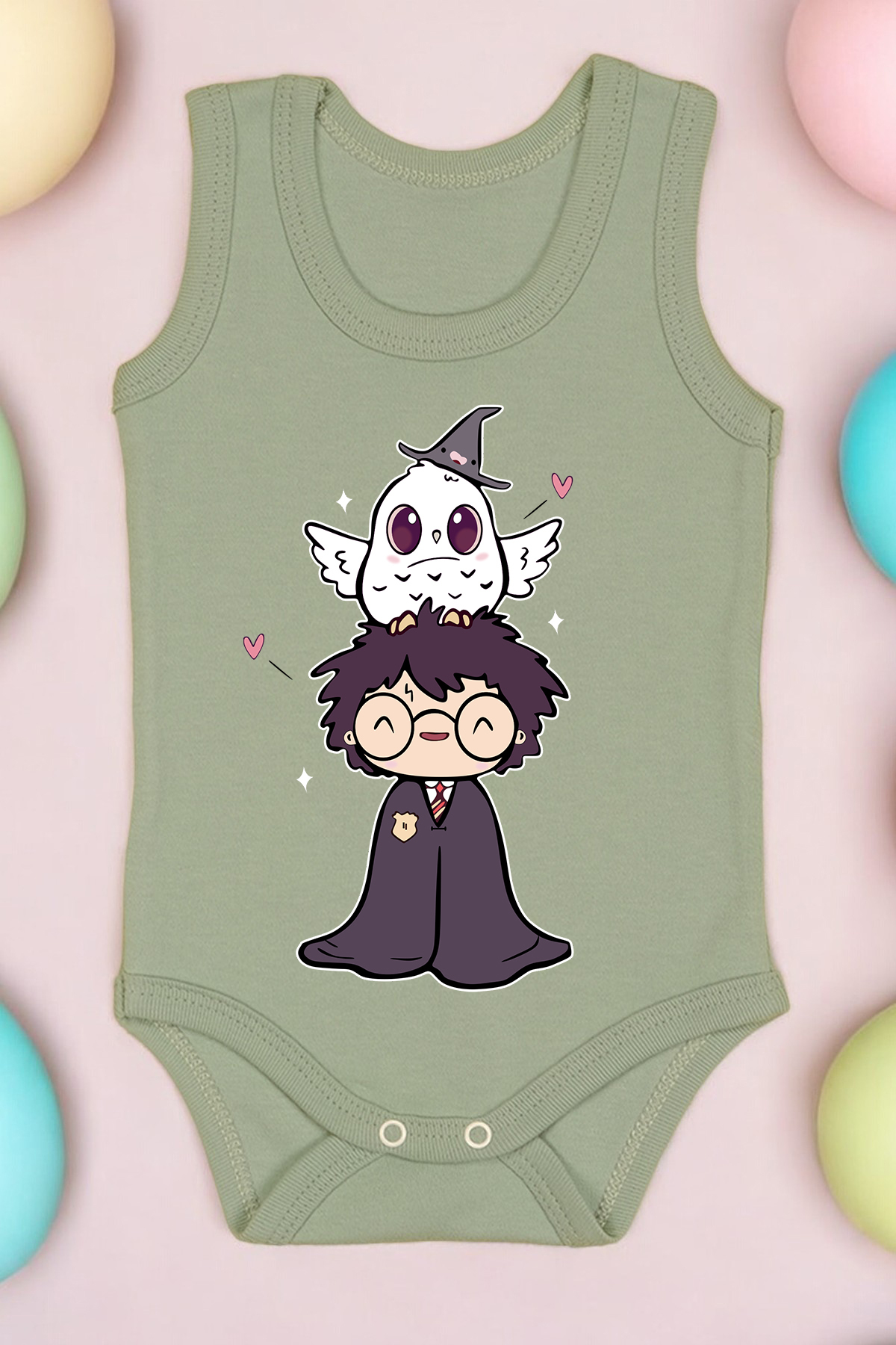 bebetospik Harry Potter Karikatür Baskılı Pamuk Atlet Zıbın fotoğrafı 2 (önizleme)