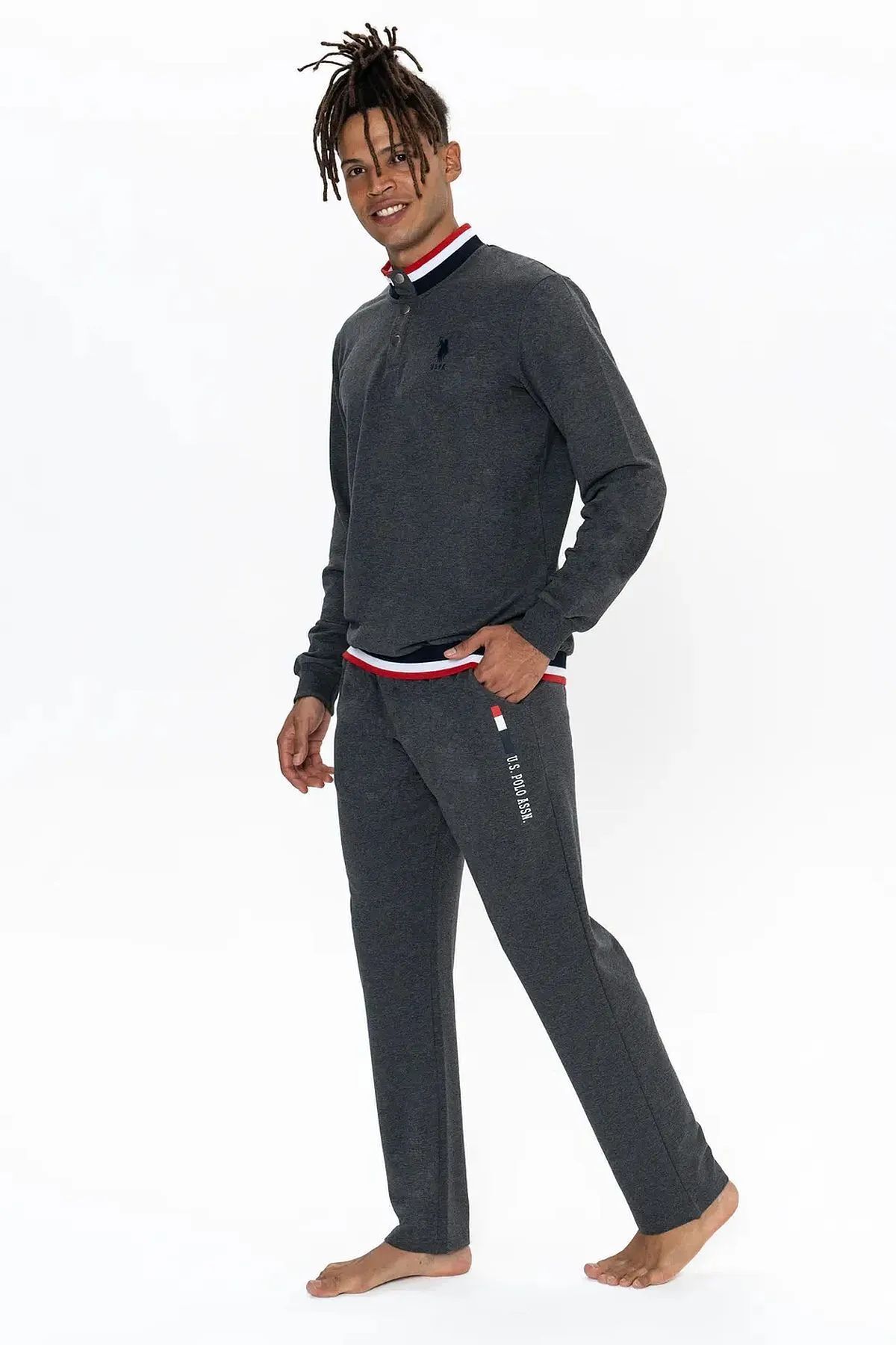ست پیژامه و لباس خواب مردانه یقه ایستاده | یو اس پولو U.S. Polo Assn. USP18922 TR - تصویر 2