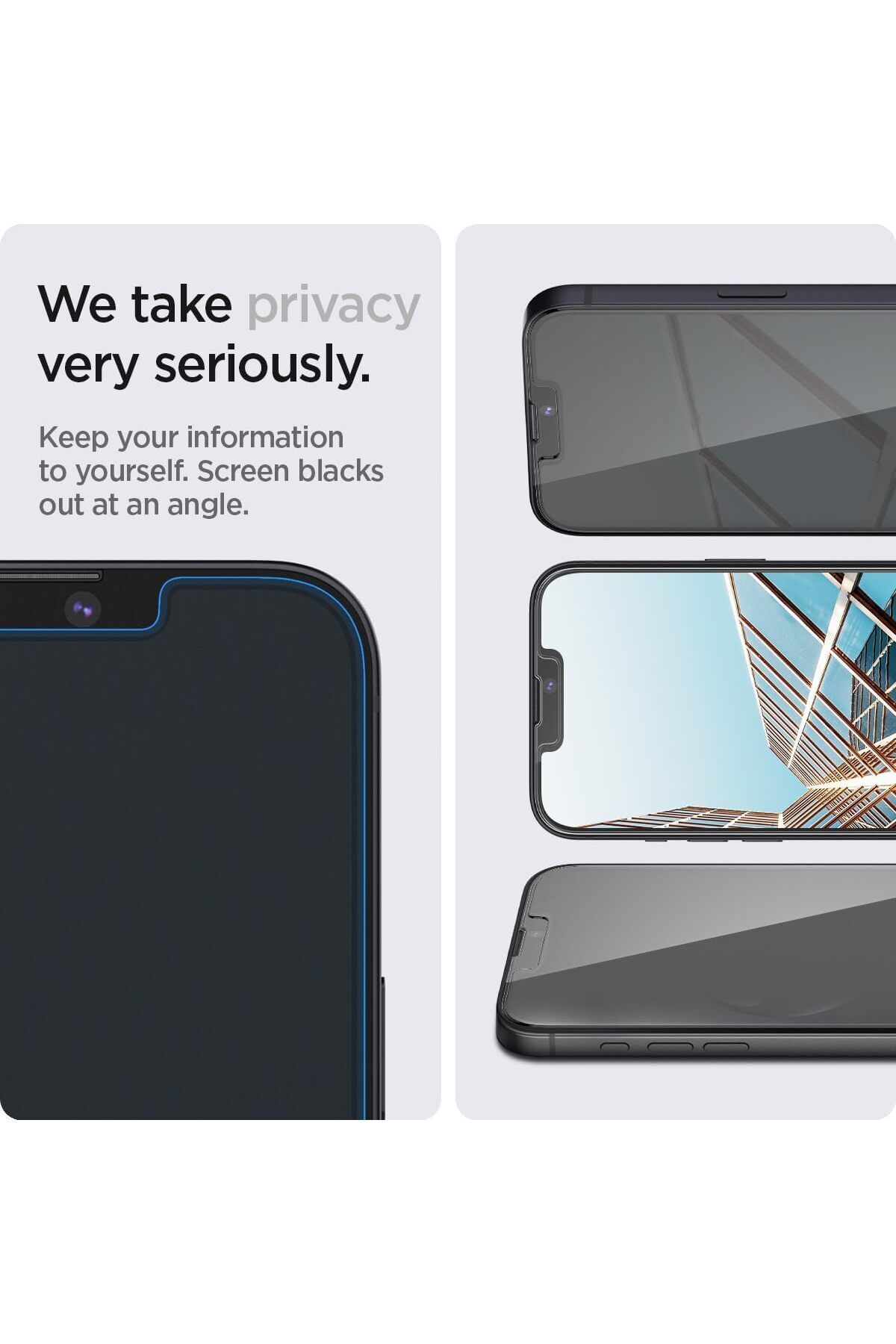 Spigen-Spigen GLAStR EZ FIT PRIVACY 2 Pack for iPhone 16e / 14 / 13 Pro / 13 Screen Protector 5