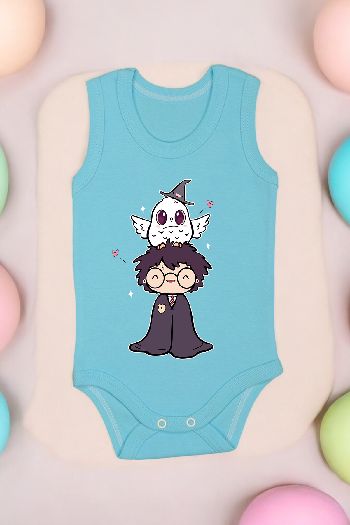 bebetospik Harry Potter Karikatür Baskılı Pamuk Atlet Zıbın fotoğrafı 2 (önizleme)