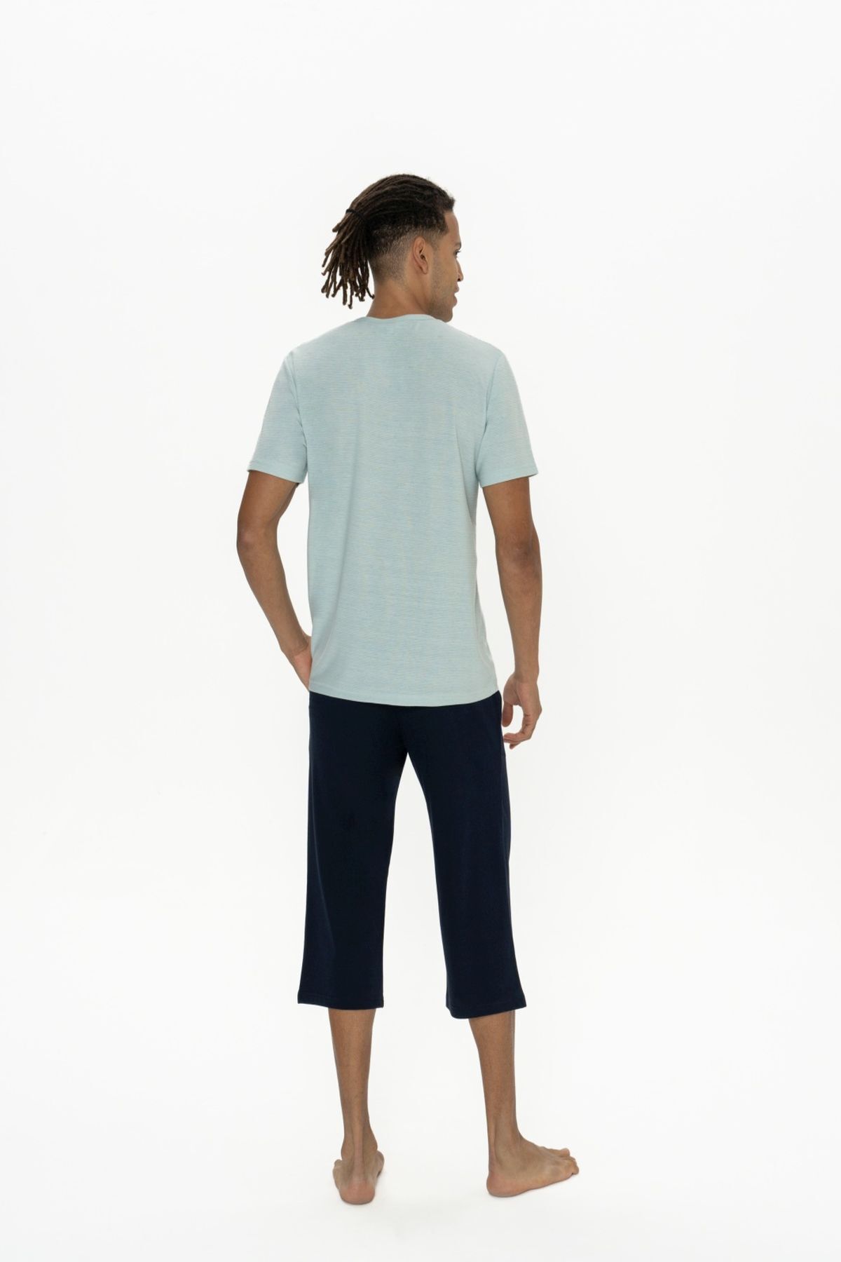 ست پیژامه و لباس خواب مردانه یقه گرد | یو اس پولو U.S. Polo Assn. USP18887 TR - تصویر 2