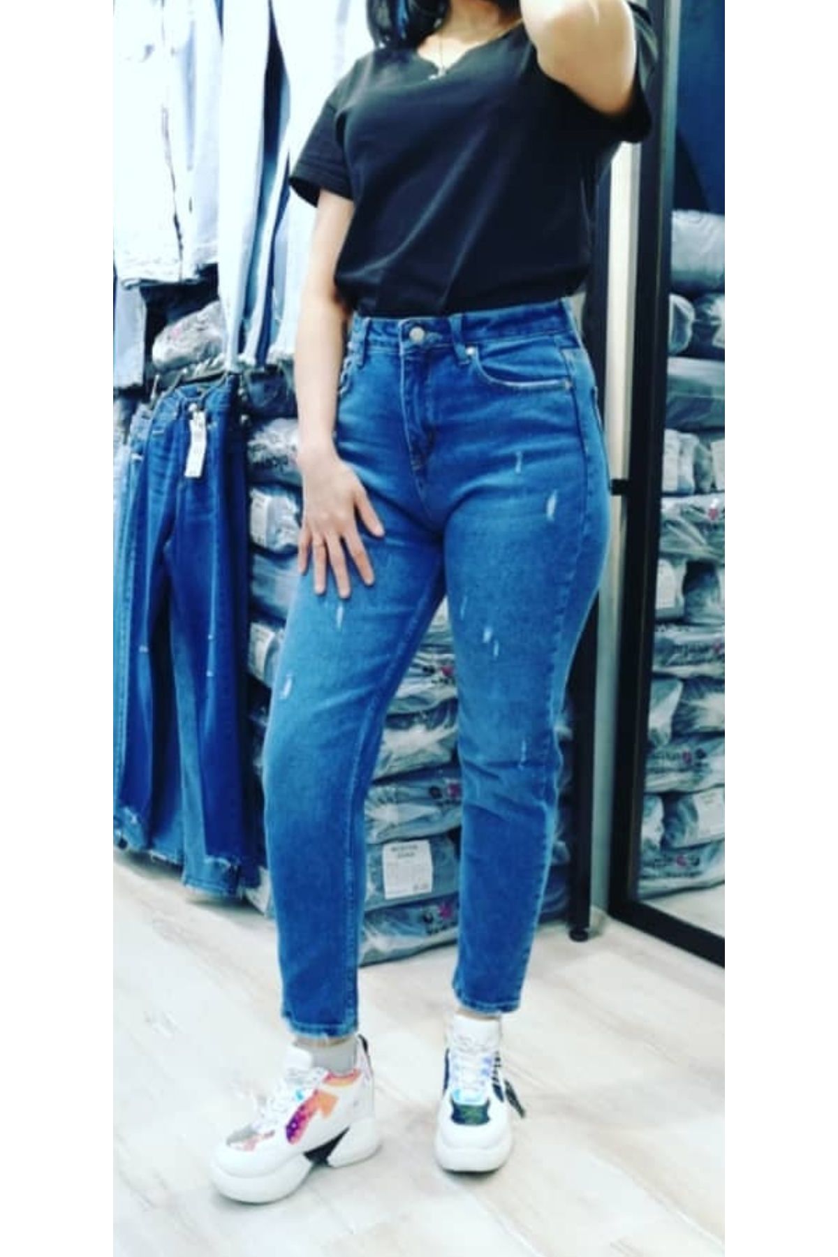 ALVWOMAN Büyük Beden Mom Jean
