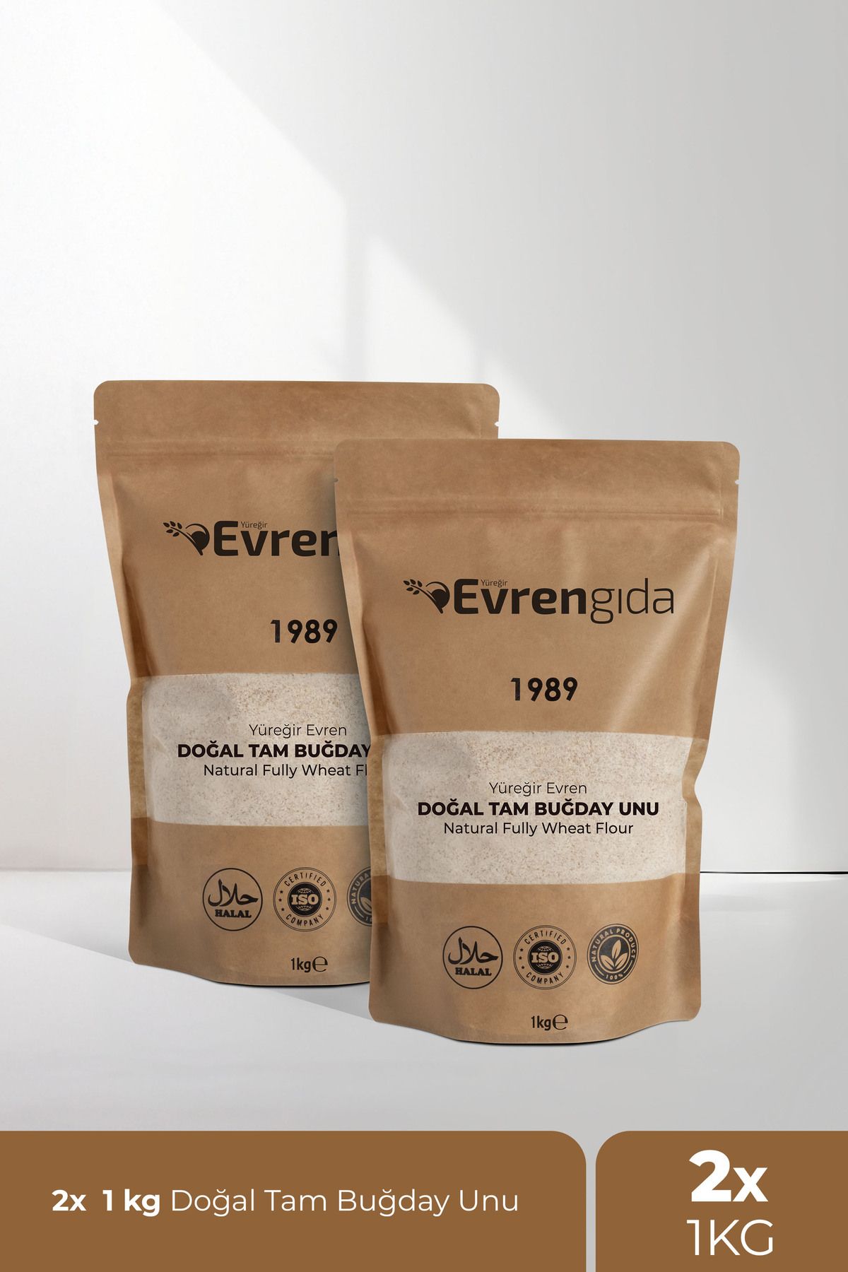 YÜREĞİR EVREN Doğal Tam Buğday Unu (2x1 KG)