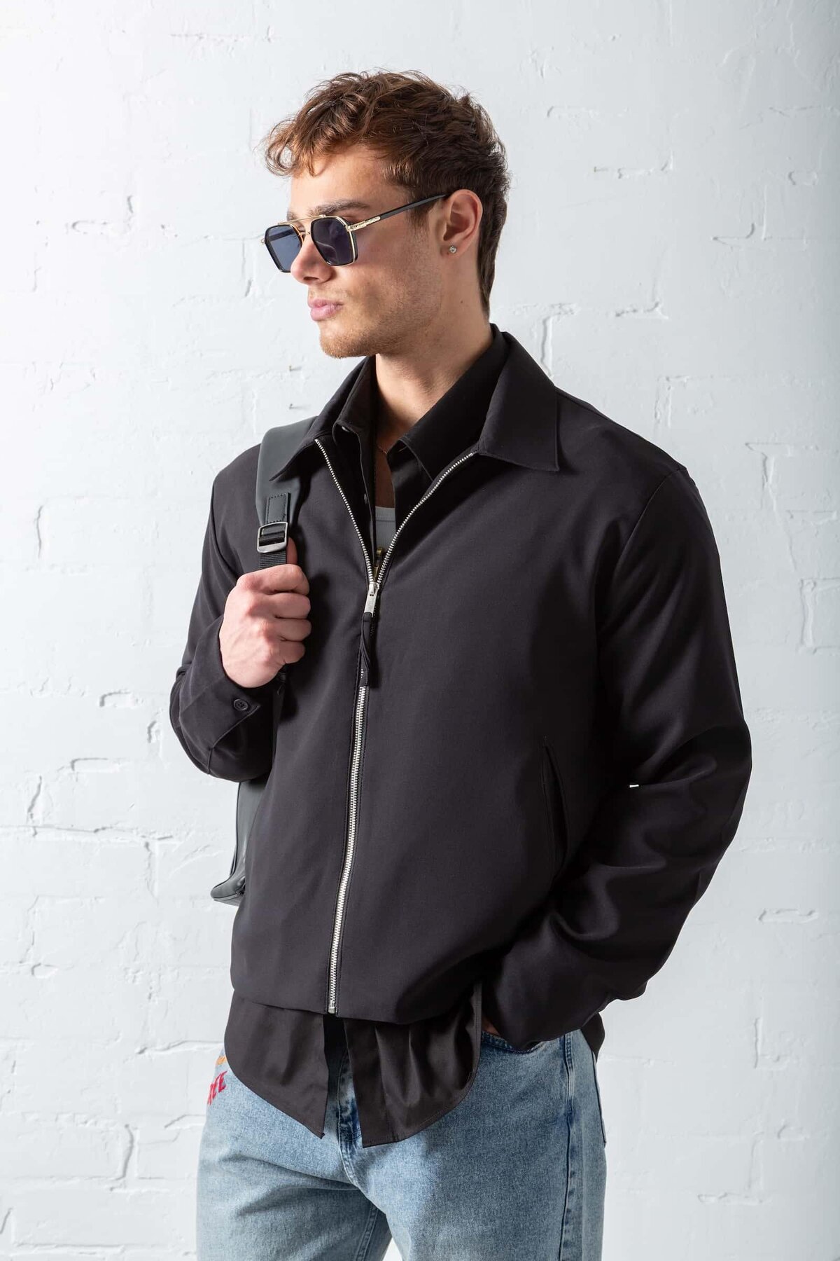 ablukaonline  Erkek Boxy Fit Rahat Ceket Siyah - Görsel 3