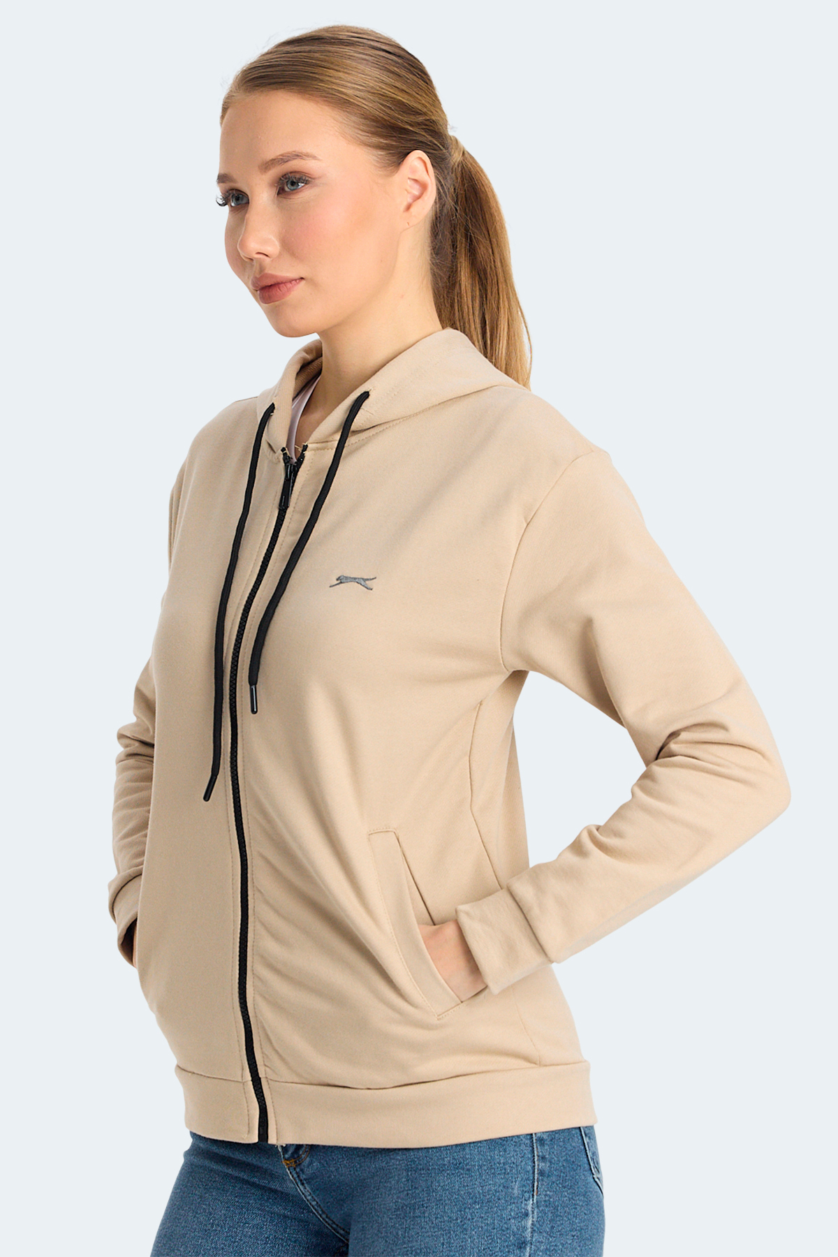 Slazenger KINET Kadın Sweatshirt Bej görsel 3