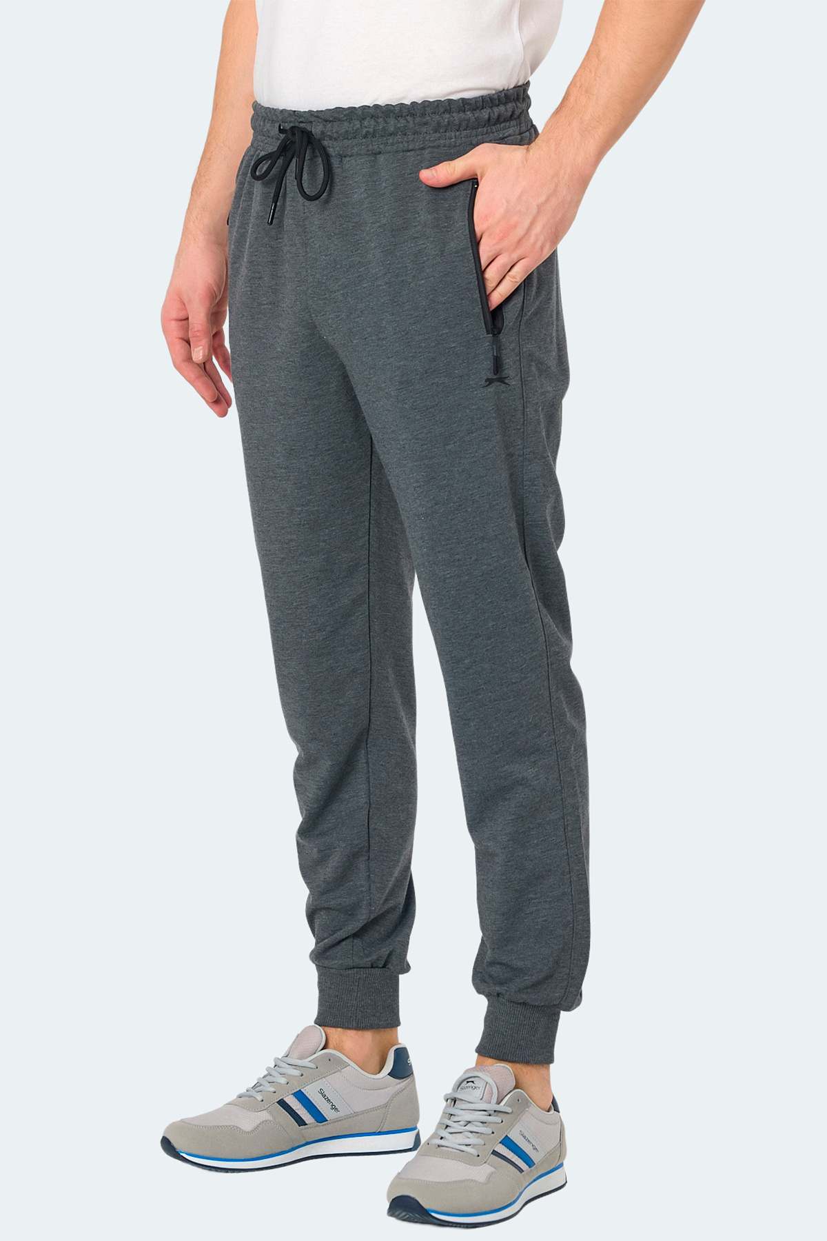 اسلازنگر شلوار ورزشی مردانه جیب‌دار زیپ‌دار NEAL KTN خاکستری تیره