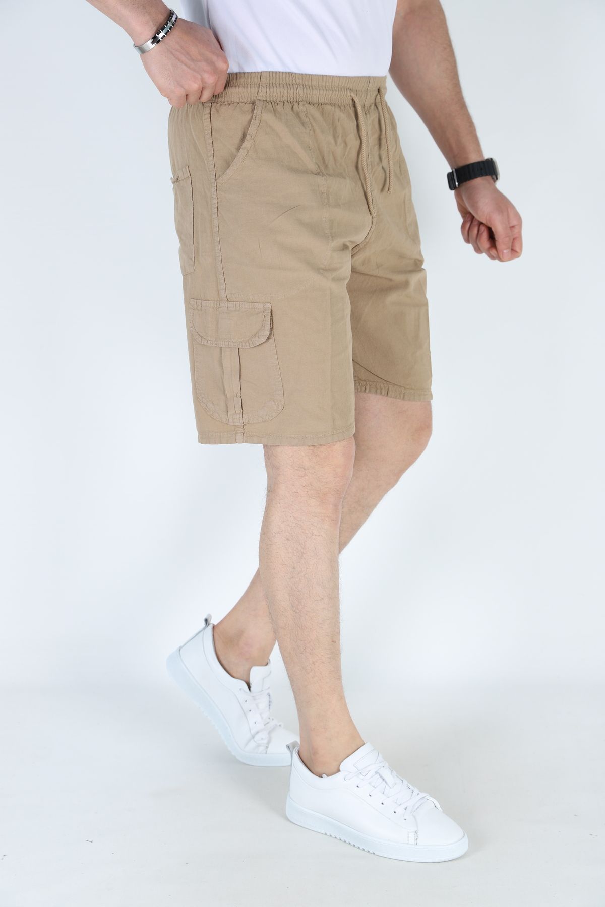 JAGER FABEL-Toprak Men's Hambez Elastic Comfortable Fit Cotton Commando Shorts with Pockets 2