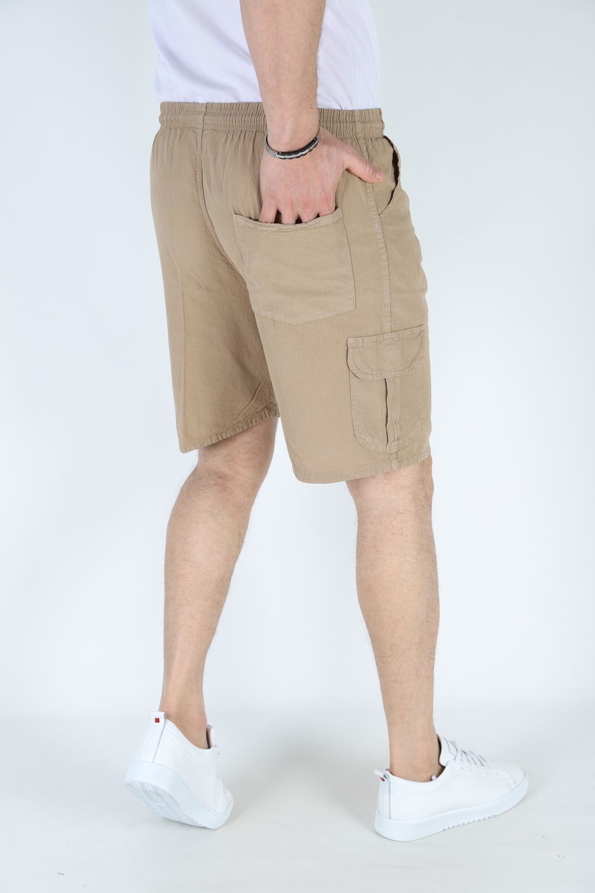 JAGER FABEL-Toprak Men's Hambez Elastic Comfortable Fit Cotton Commando Shorts with Pockets 3