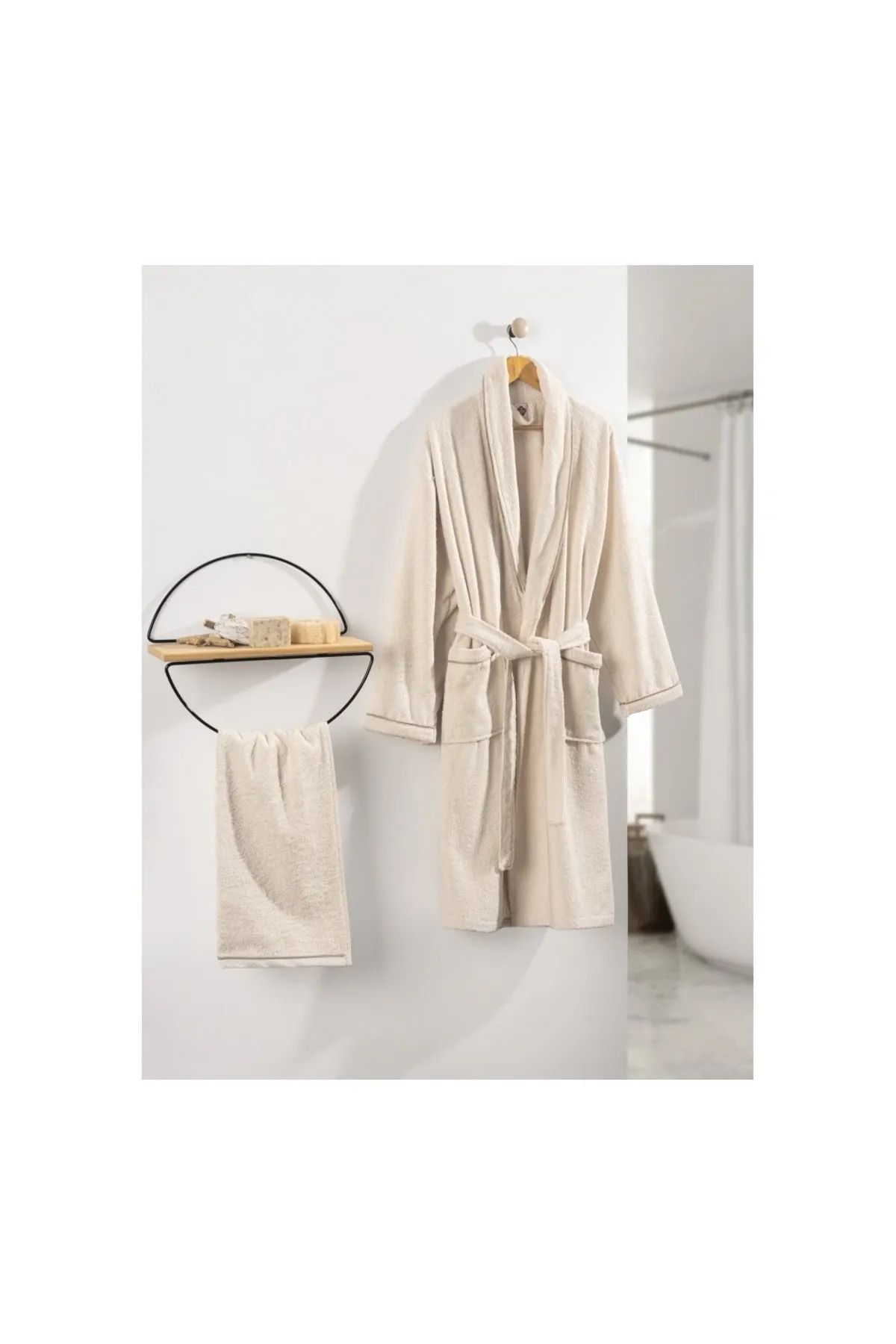 Cotton Box-Back Recognisable with L Size Deluxe Singel Robe Set Cream 1