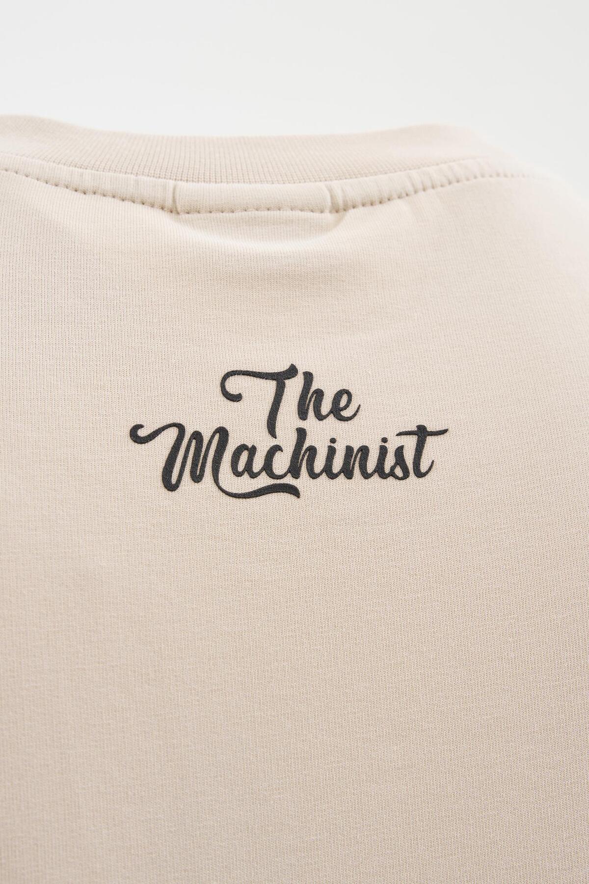 Machinist-Men's Ethnic Pieces Oversize Soft Beige T-Shirt 4