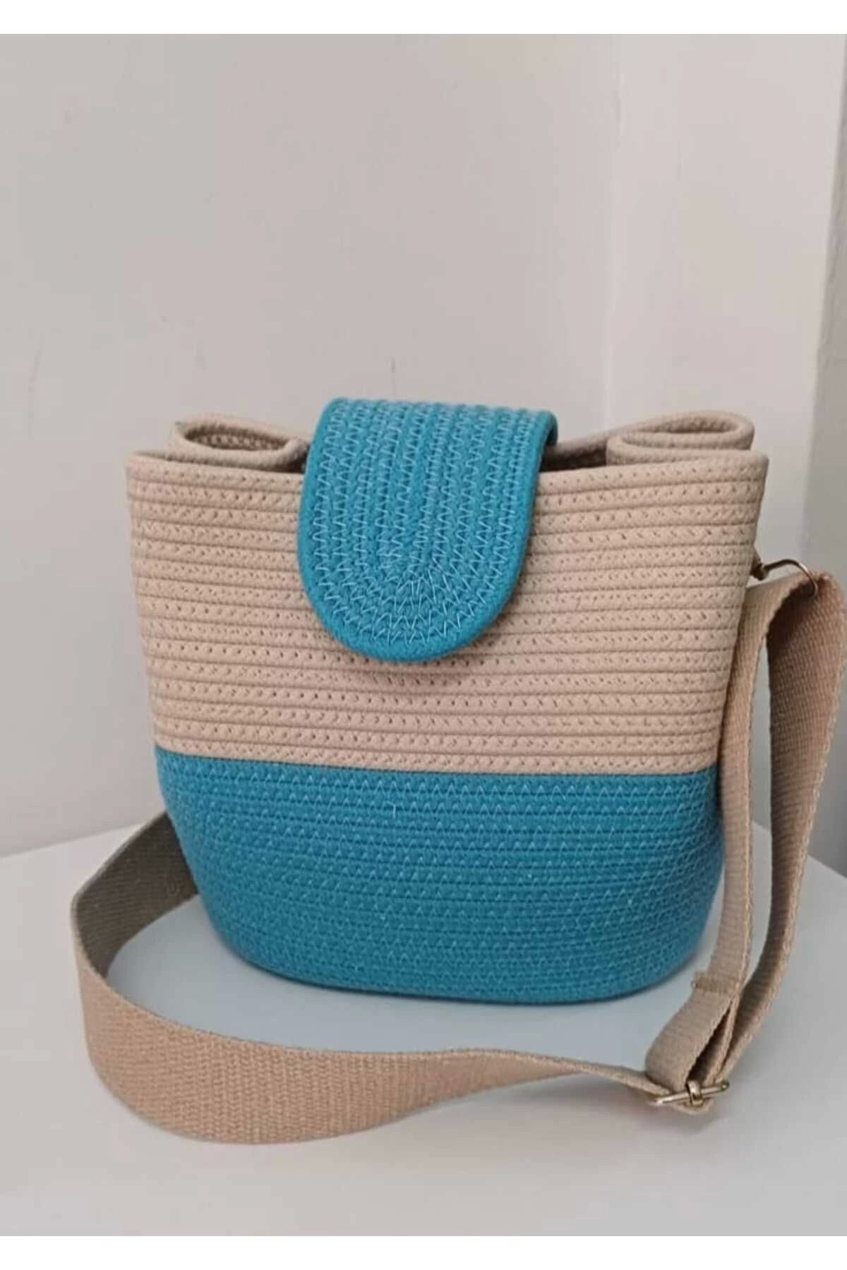 Hediyeninellitonu-geantă de umăr pentru femei 100% bumbac șnur adevărat design din iuta de paie 3