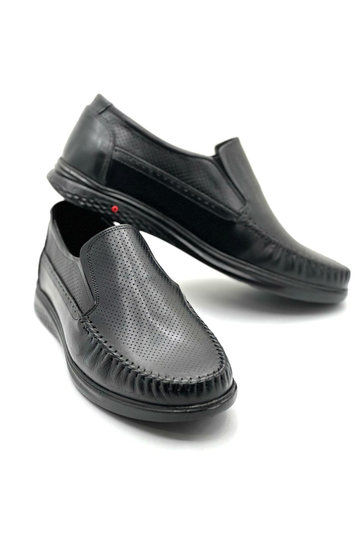 کفش های کژوال مردانه چرم واقعی سیاه تابستان کاملاً راحت فوق العاده لوبری روزانه BESS SHOES