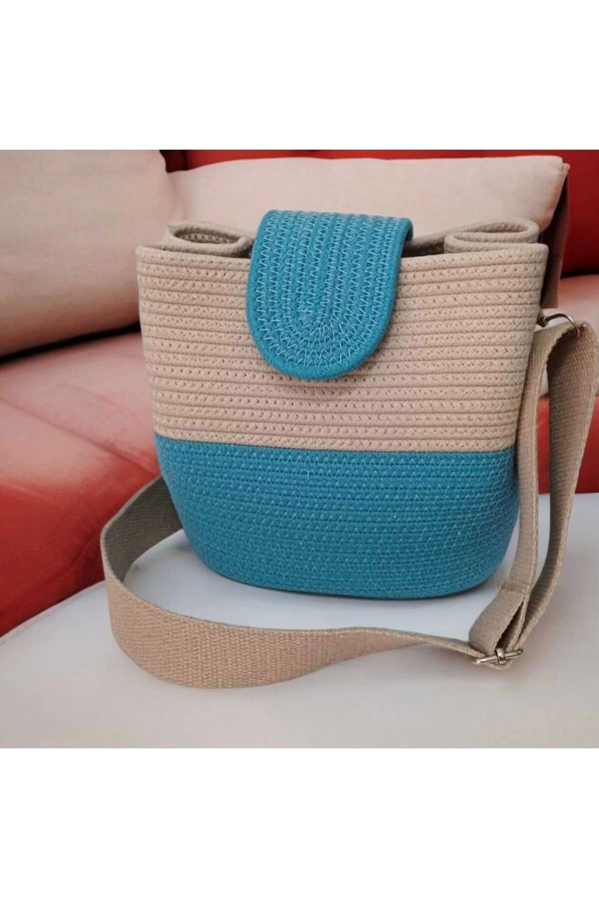 Hediyeninellitonu-geantă de umăr pentru femei 100% bumbac șnur adevărat design din iuta de paie 2