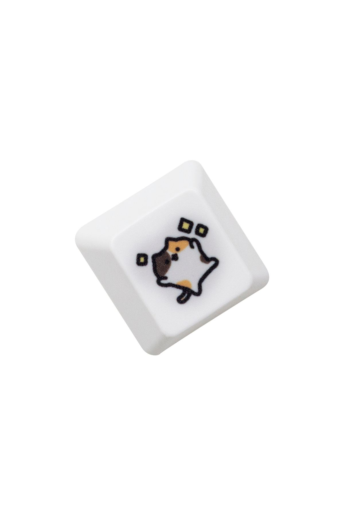 KPrepublic-CalicoC K Keycap x1 Cute Little Calico Cat Keycap Kitty Meme Keycap Dye Subbed keycaps for mx stem G 1