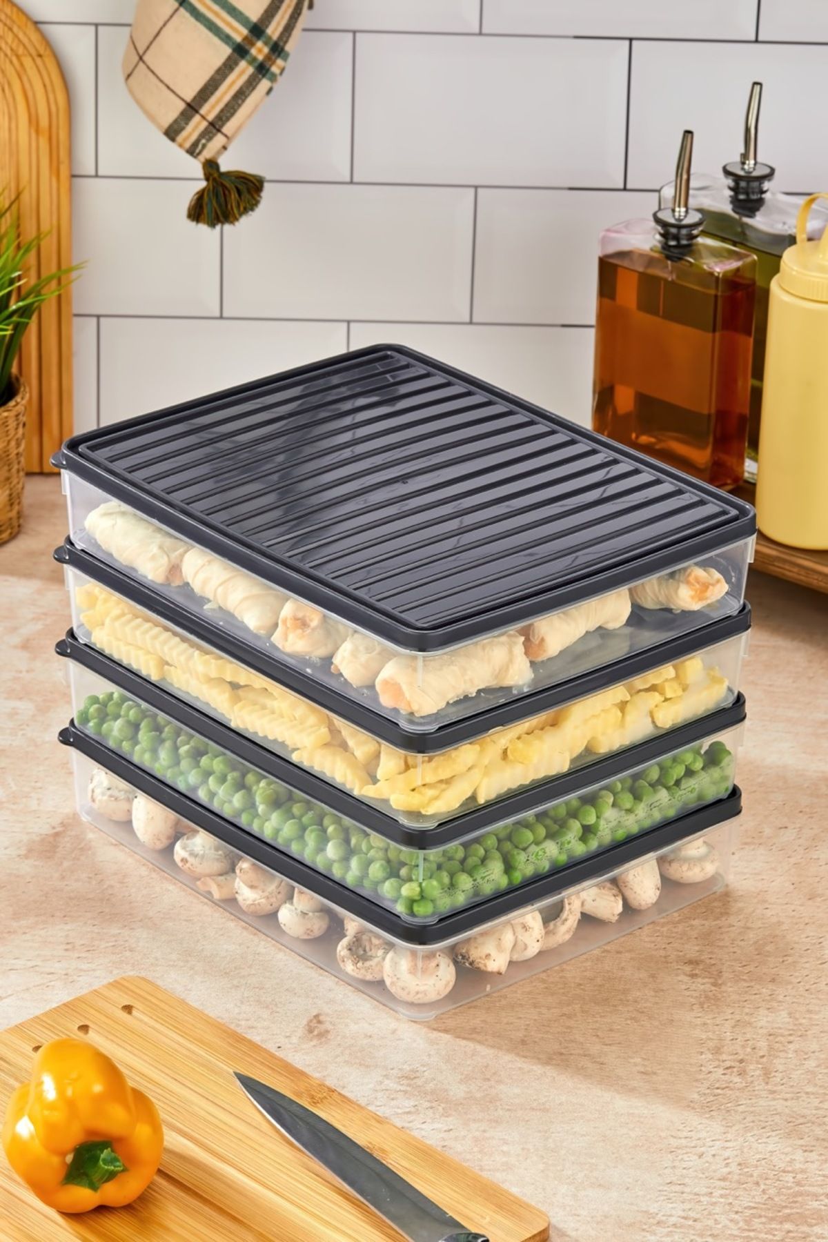 Nefiz Home-Refrigerator and Microwave Storage Container Set - Gray (4X2800 ml) 3