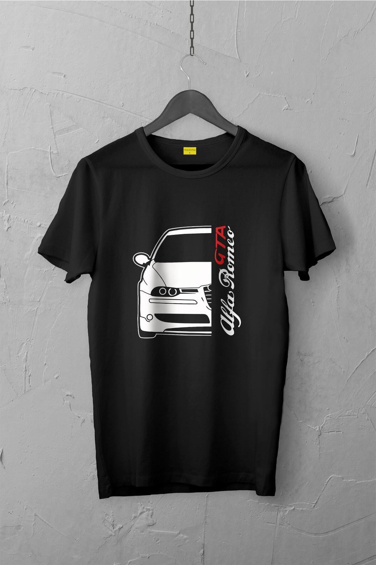 Pisa Art Alfa Romeo 156 Gta Tasarımlı Tshirt , Unisex Premium, Çatlama Solma Yapmaz / Otomobil