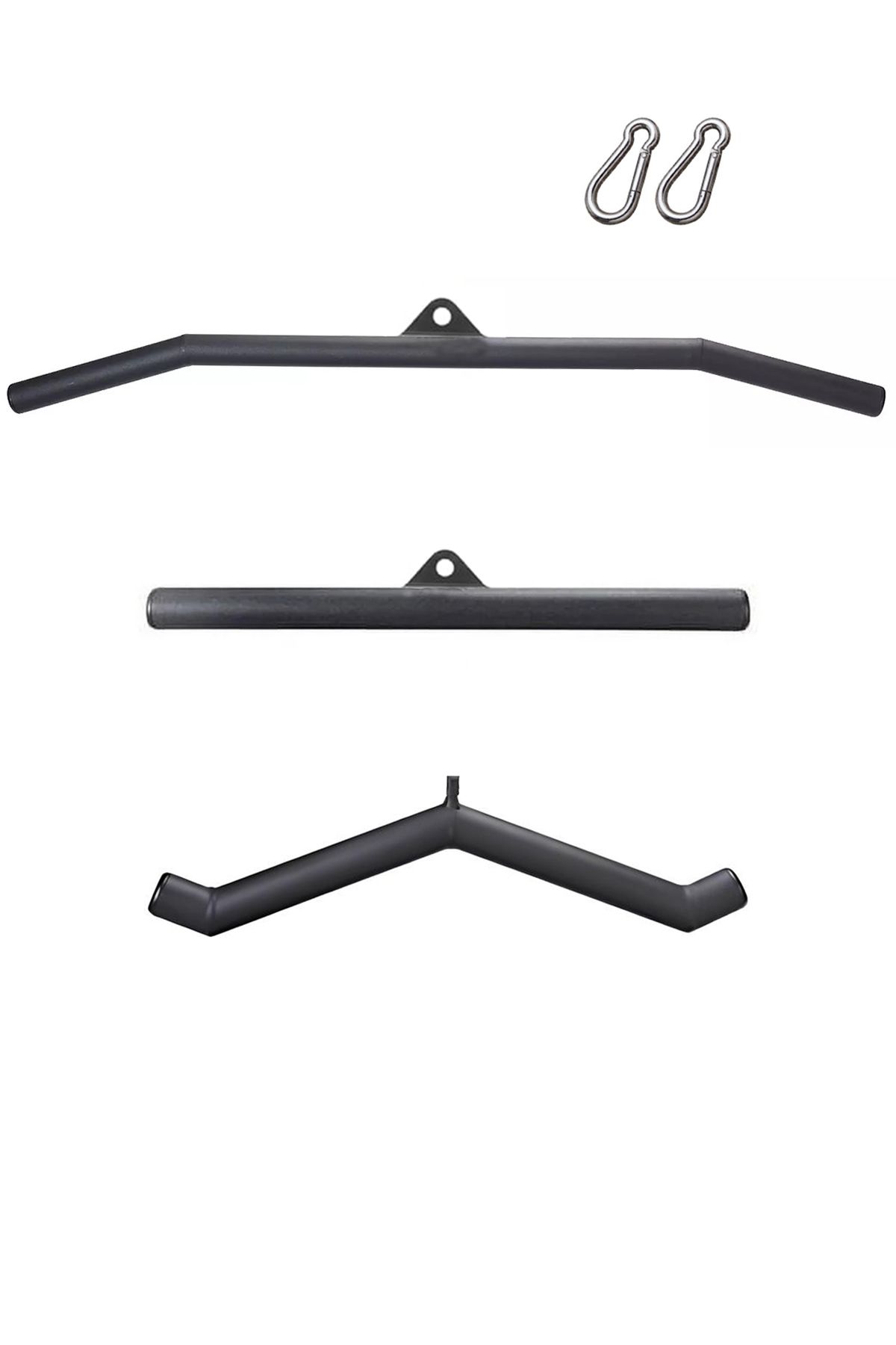 CrewSport Fat Grip Fitness Aparat Seti - Lat Pulldown Bar - Triceps Bar - V Bar