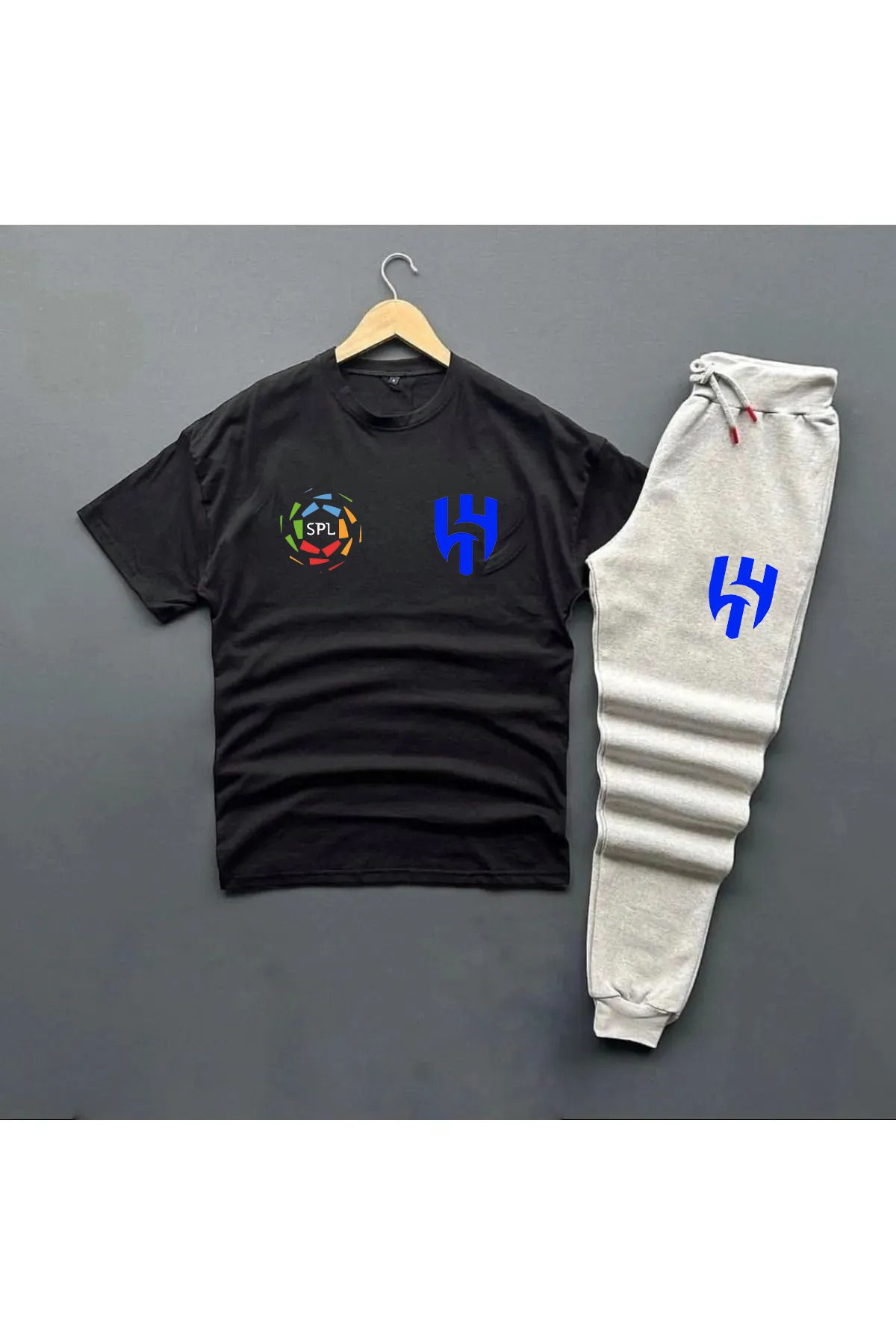 Pisa Art Al-Hilal Suudi Arabistan Pro Ligi Yarım Fermuarlı Sweat-Eşofman Altı Kombin+Tshirt-Eşofman