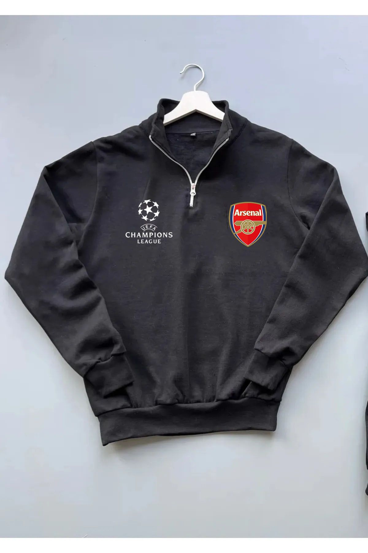 Pisa Art CHAMPİONS LEAGUE ARSENAL DİK YAKA SWEATSHİRT UNİSEX ÖZEL TASARIM