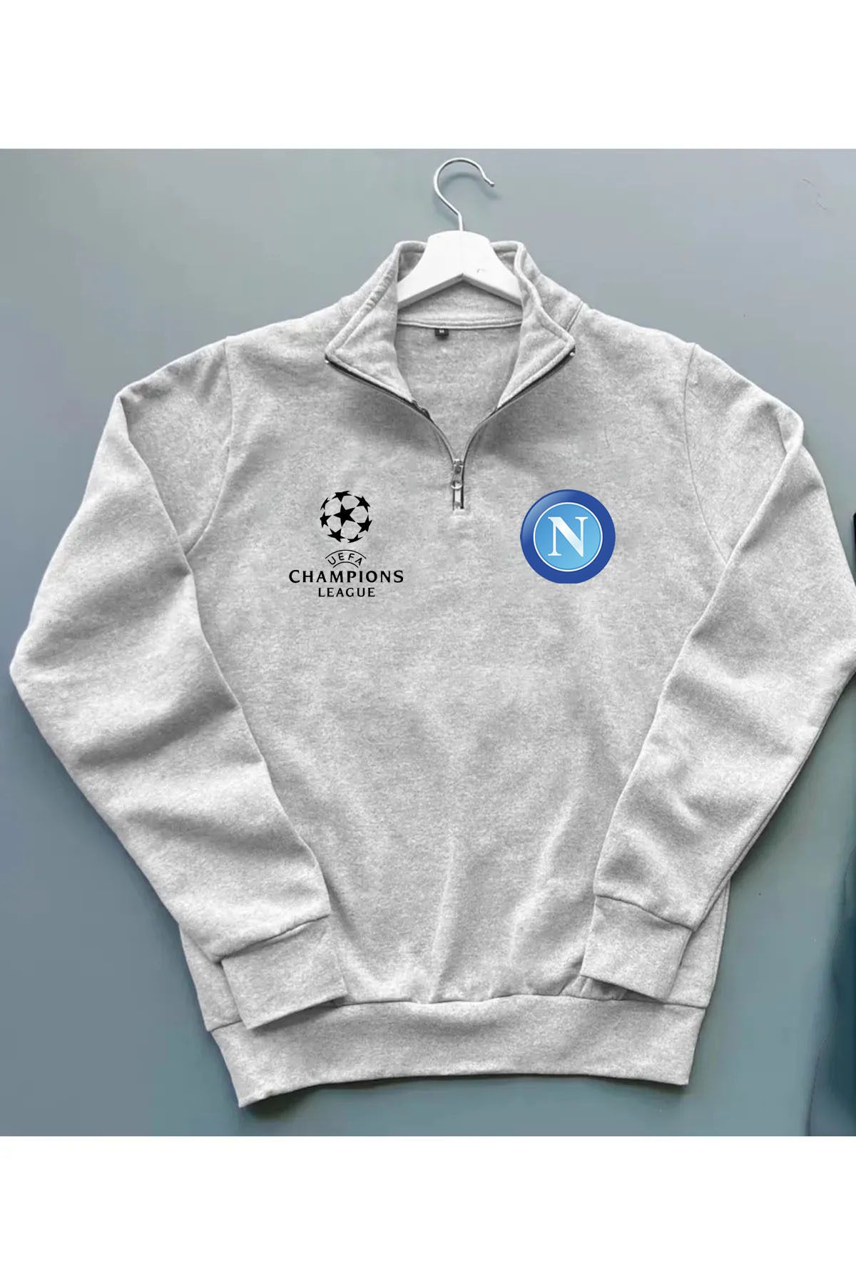 Pisa Art CHAMPİONS LEAGUE NAPOLİ DİK YAKA SWEATSHİRT UNİSEX ÖZEL TASARIM