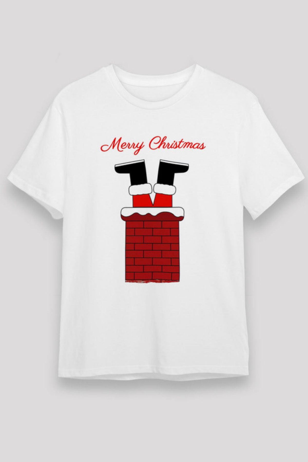 Pisa Art YILBAŞI NOEL BABA ÖZEL TASARIMLI BEYAZ UNİSEX T-SHIRT