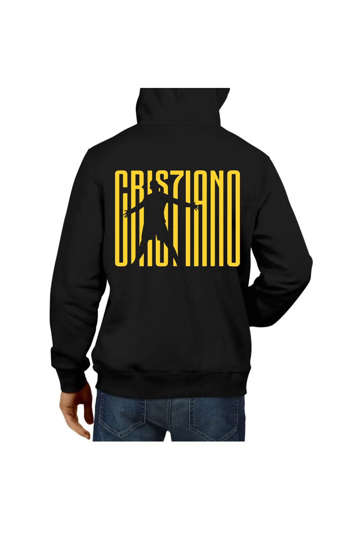 Pisa Art Al-Nassr X Cristiano Ronaldo Sırt Detaylı Özel Tasarım Siyah Sweatshirt